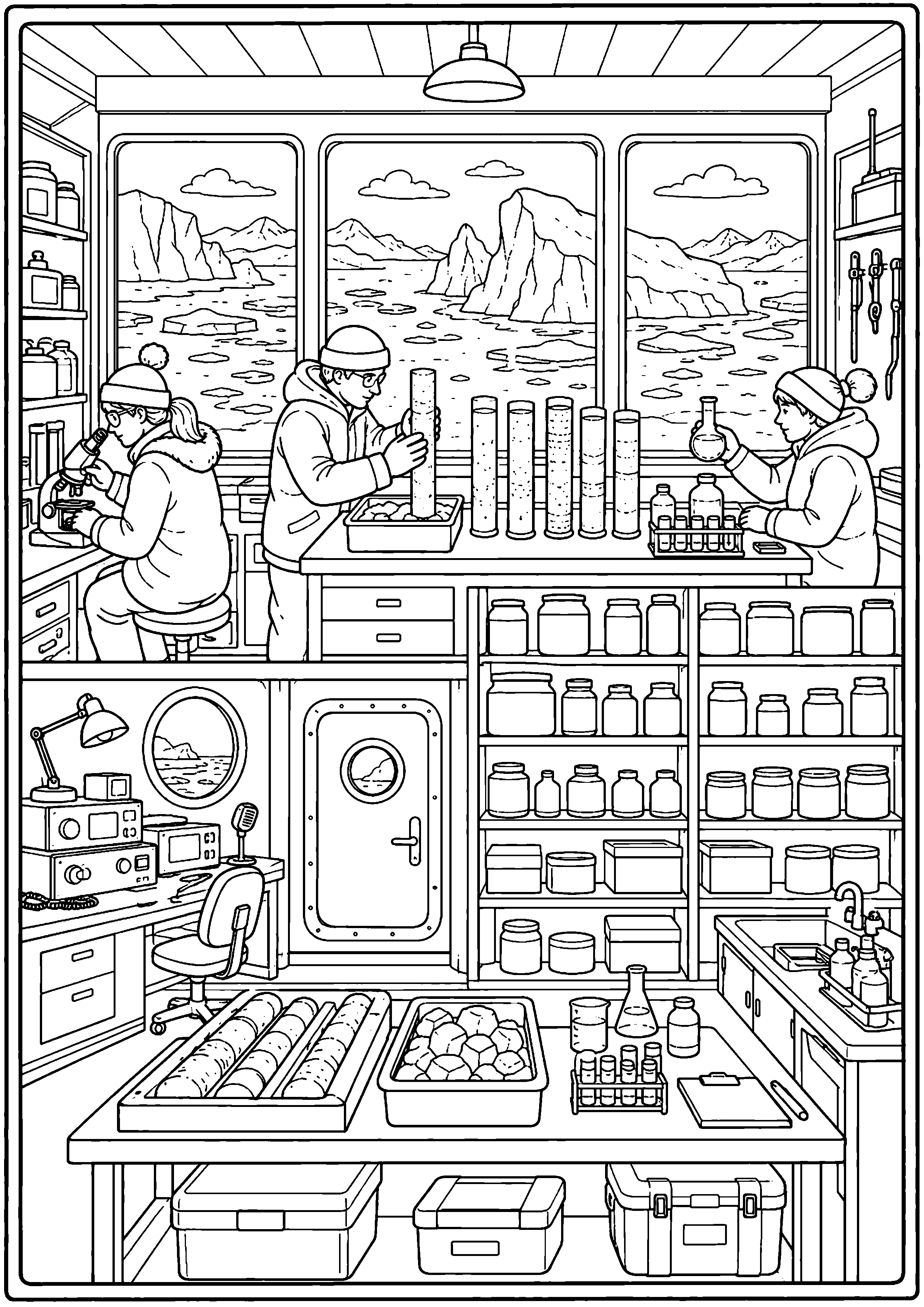 Coloriage expédition polaire à imprimer – dessin n°16