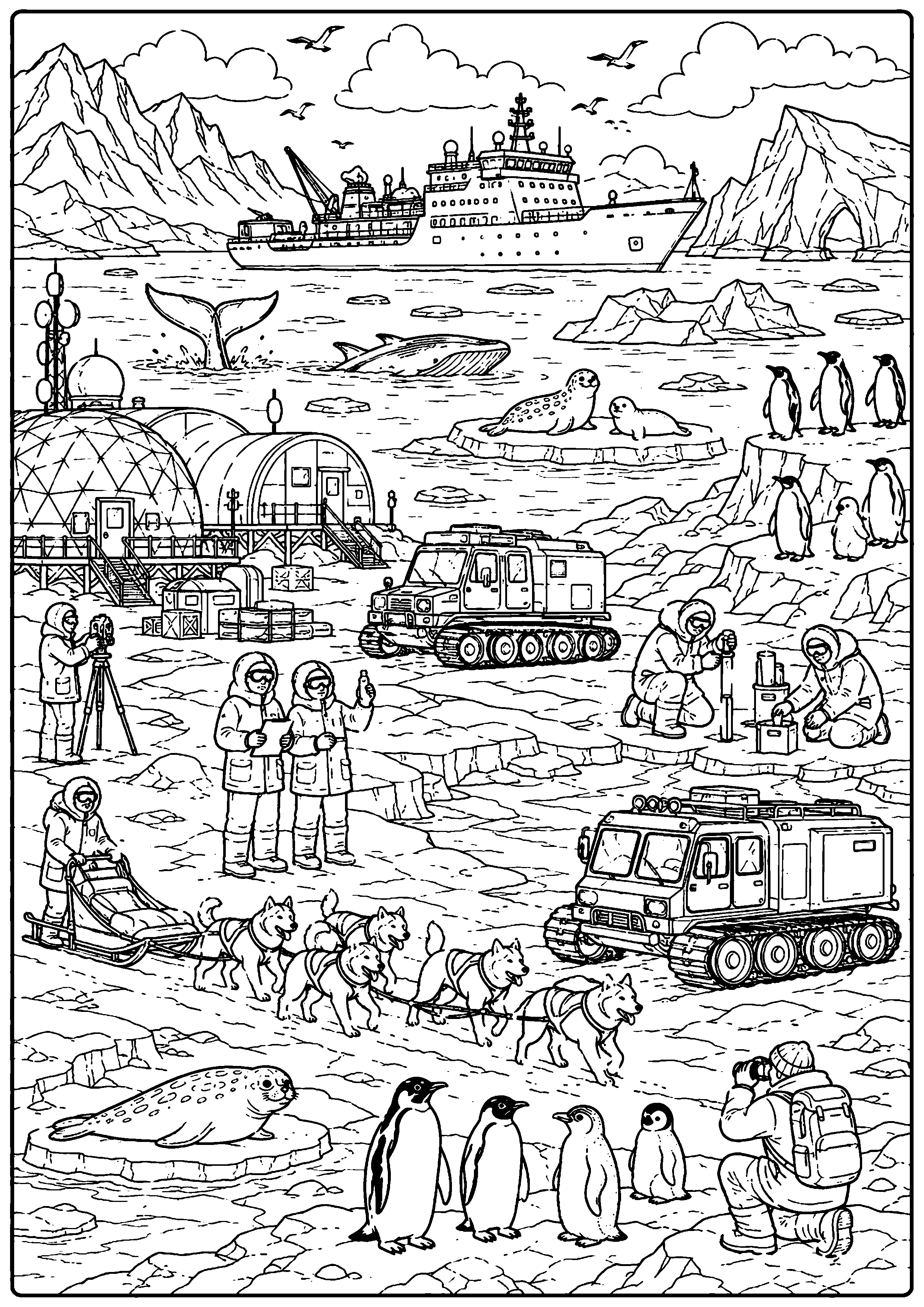 Coloriage expédition polaire à imprimer – dessin n°20