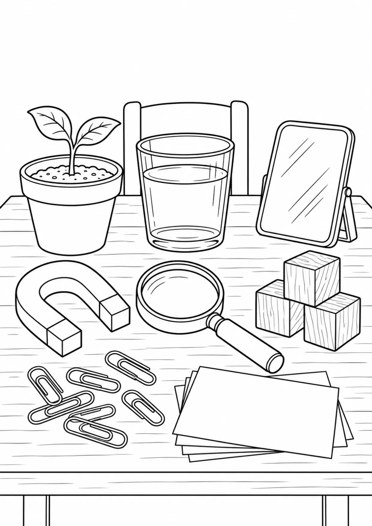 Coloriage expériences scientifiques : graine qui germe dans du coton humide à imprimer