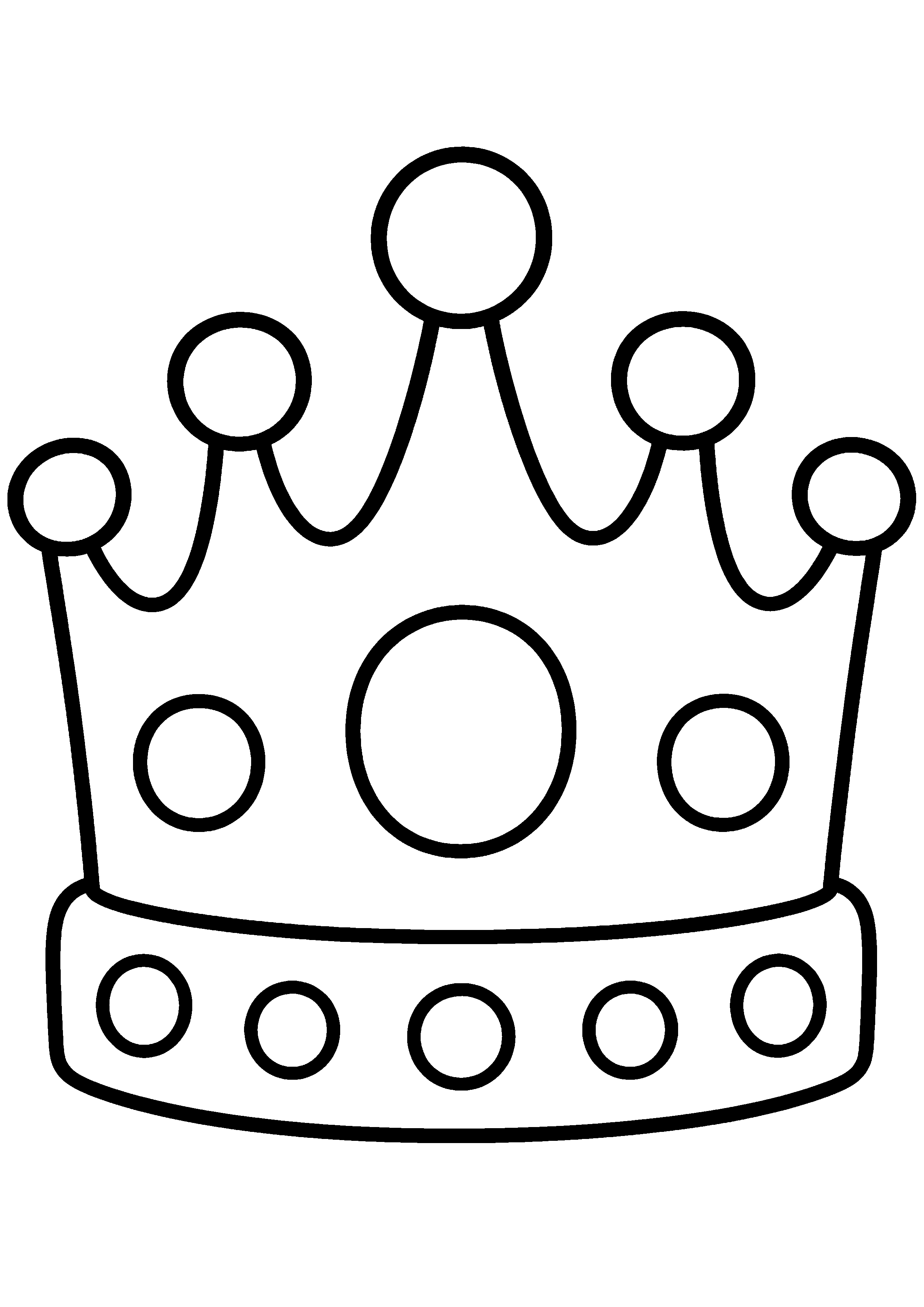 Coloriage facile pour maternelle représentant grosse couronne de fête en grand