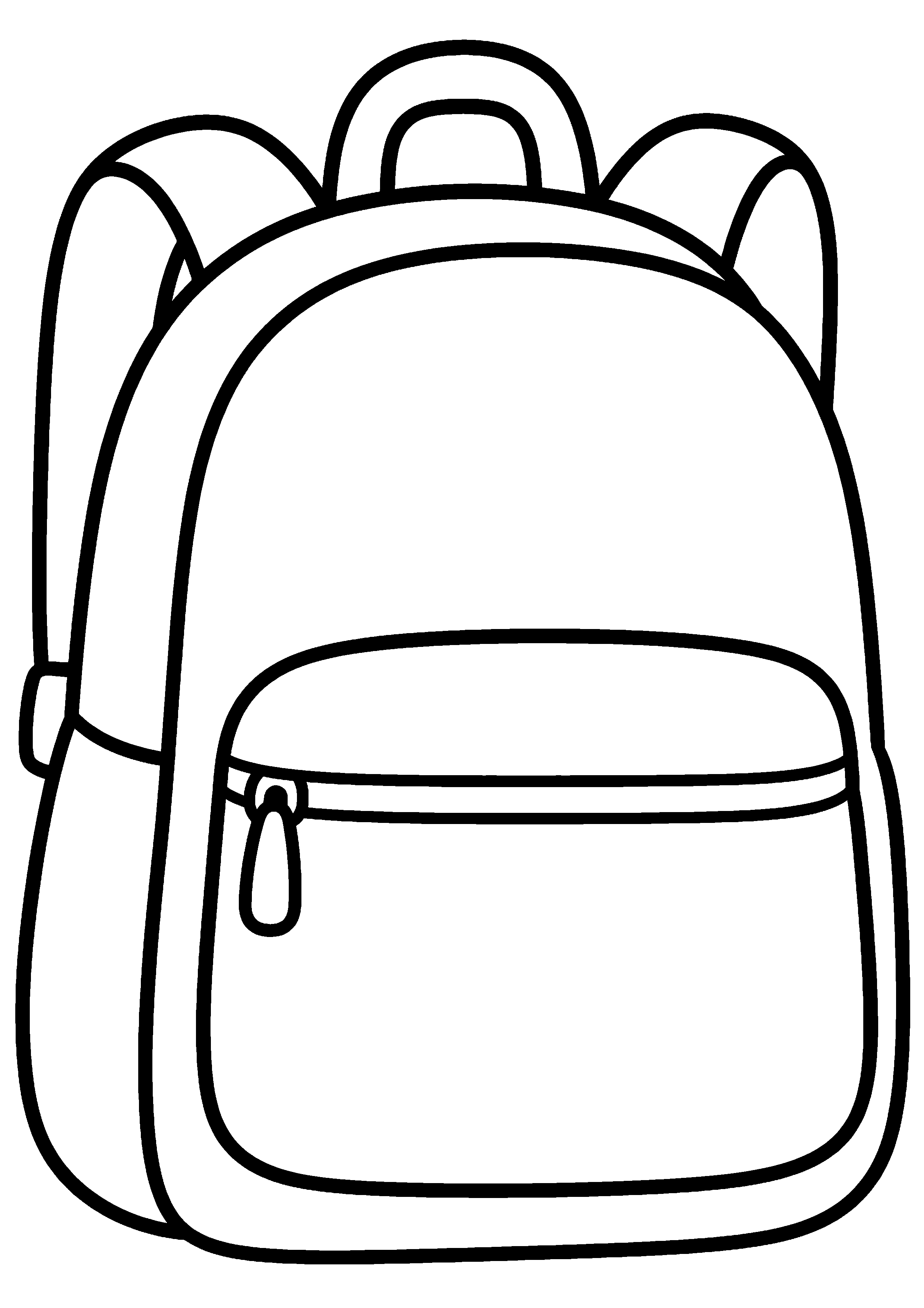 Coloriage facile pour maternelle représentant sac à dos avec grande poche en grand