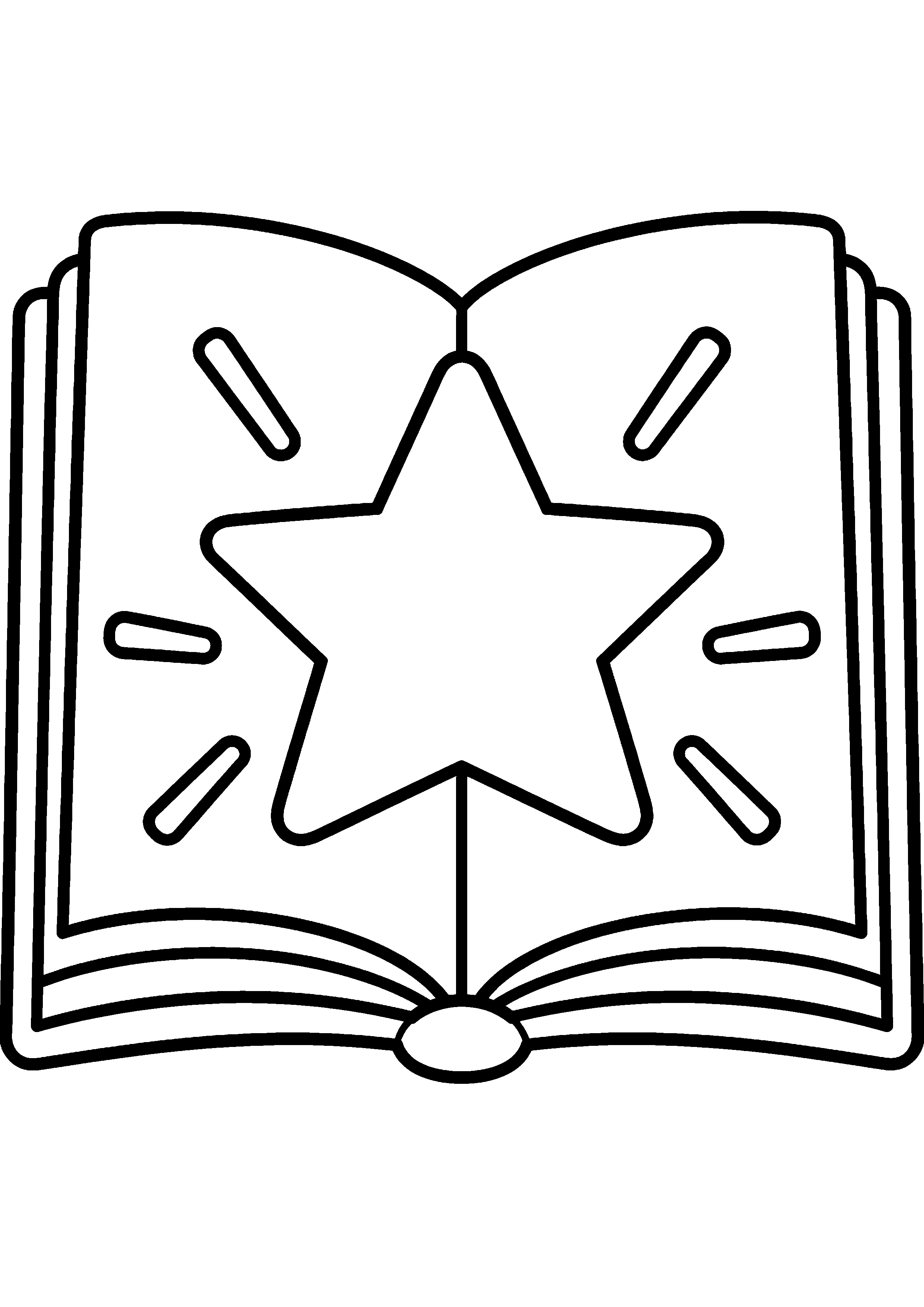 Coloriage facile pour maternelle représentant livre ouvert avec une étoile en grand