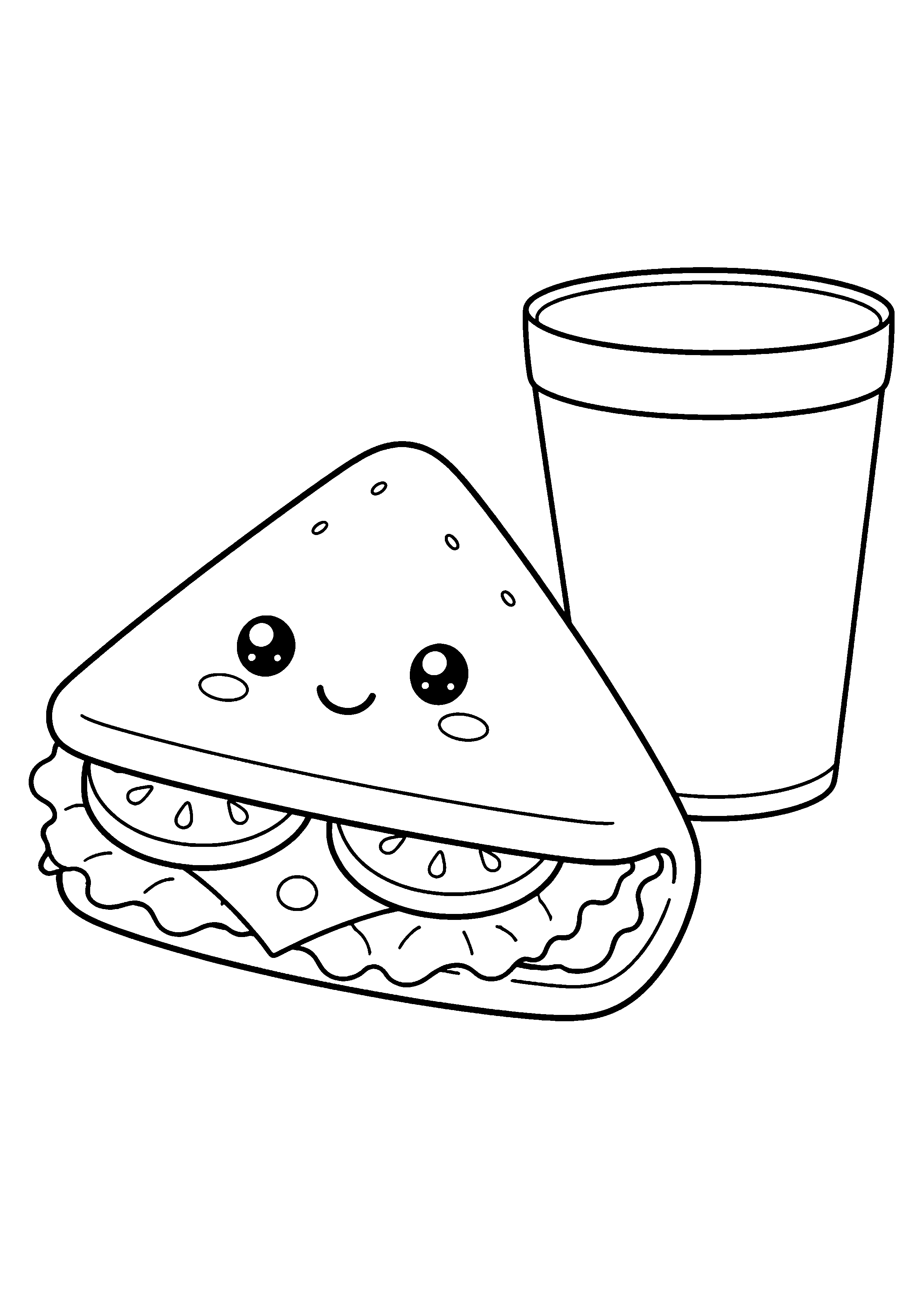 Coloriage Fast-food kawaii – dessin 14