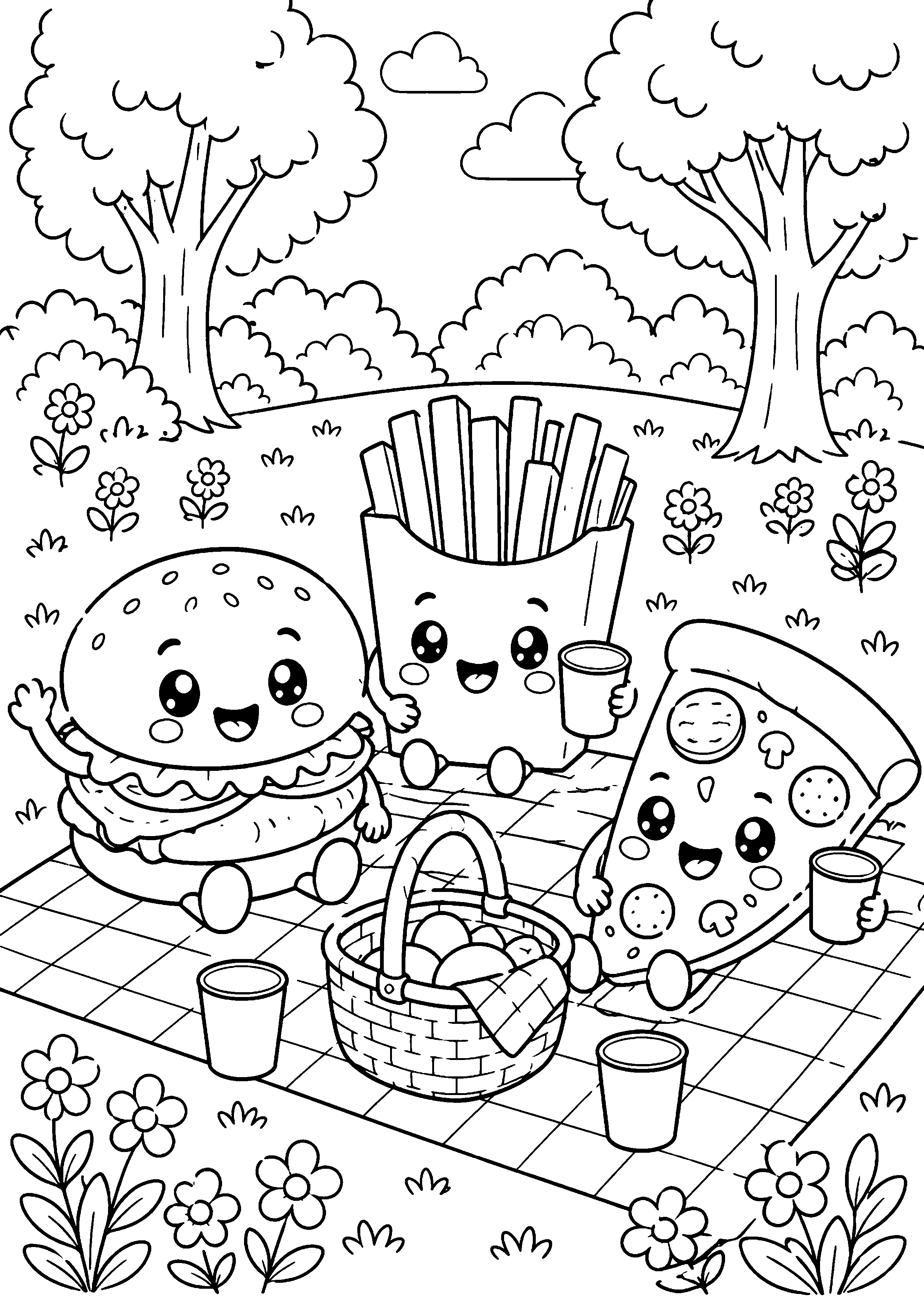 Coloriage Fast-food kawaii – dessin 13