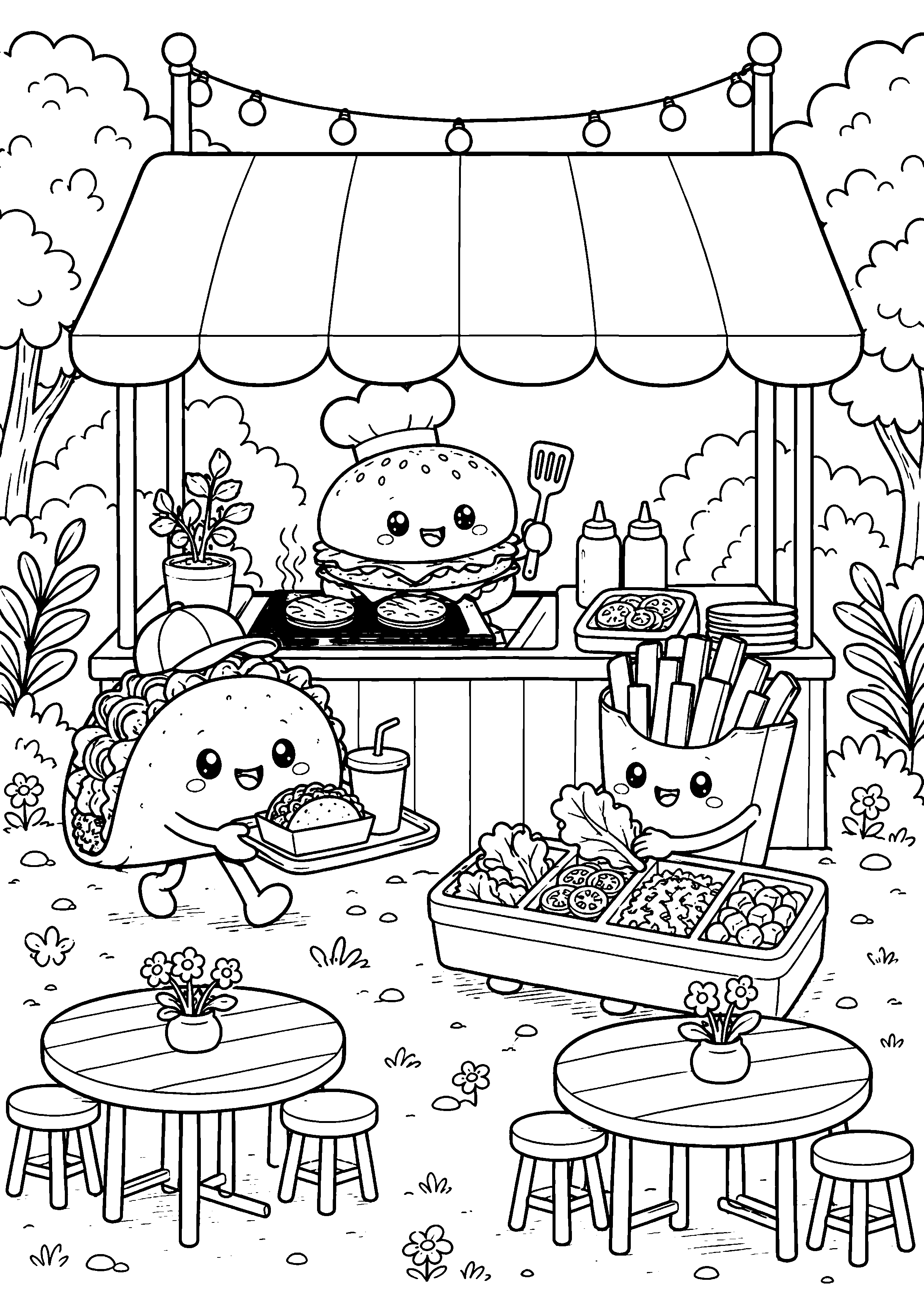 Coloriage Fast-food kawaii – dessin 10