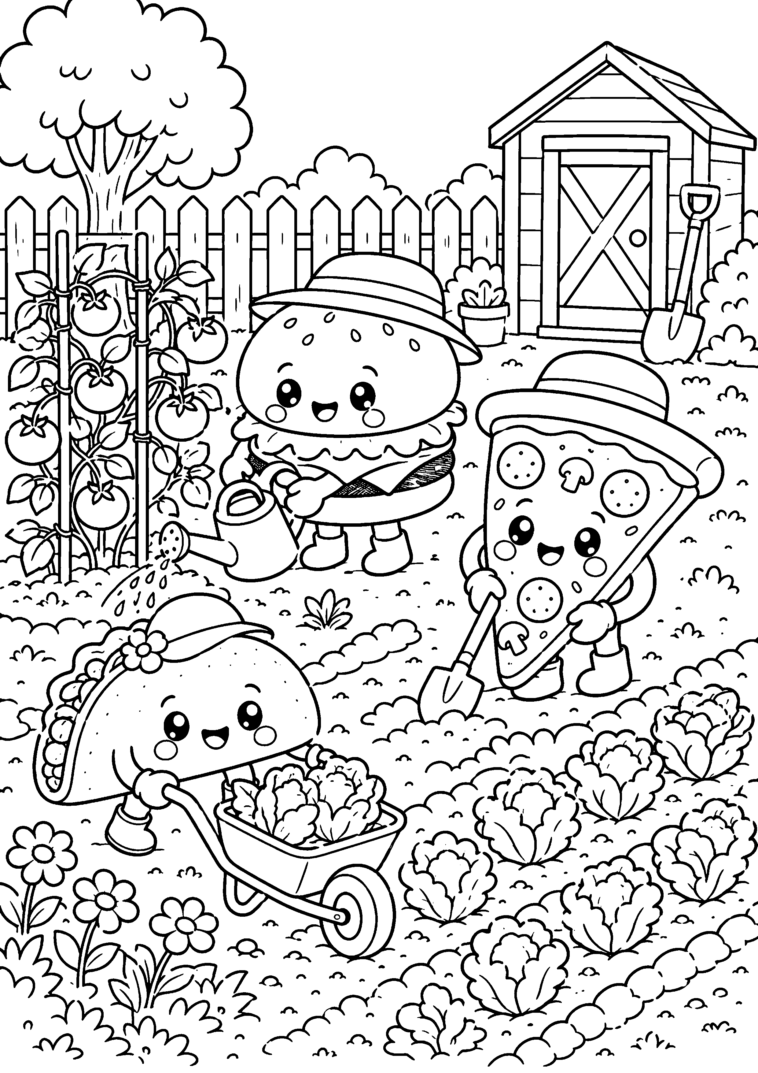 Coloriage Fast-food kawaii – dessin 9