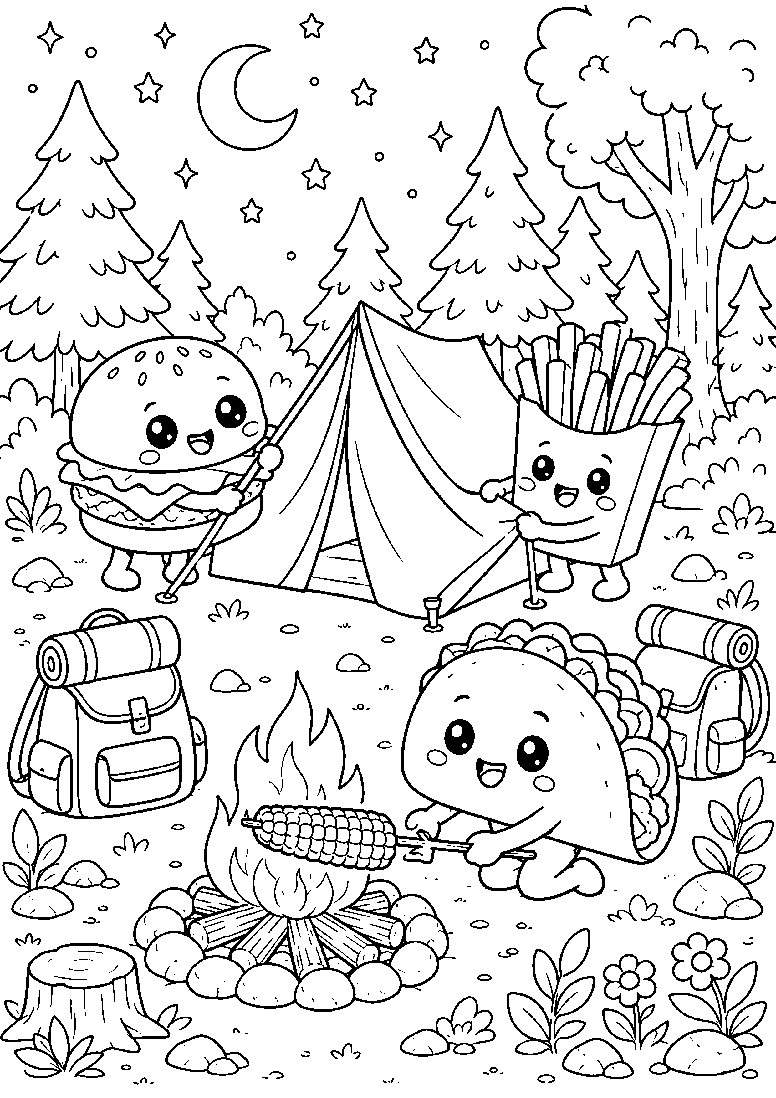 Coloriage Fast-food kawaii – dessin 8