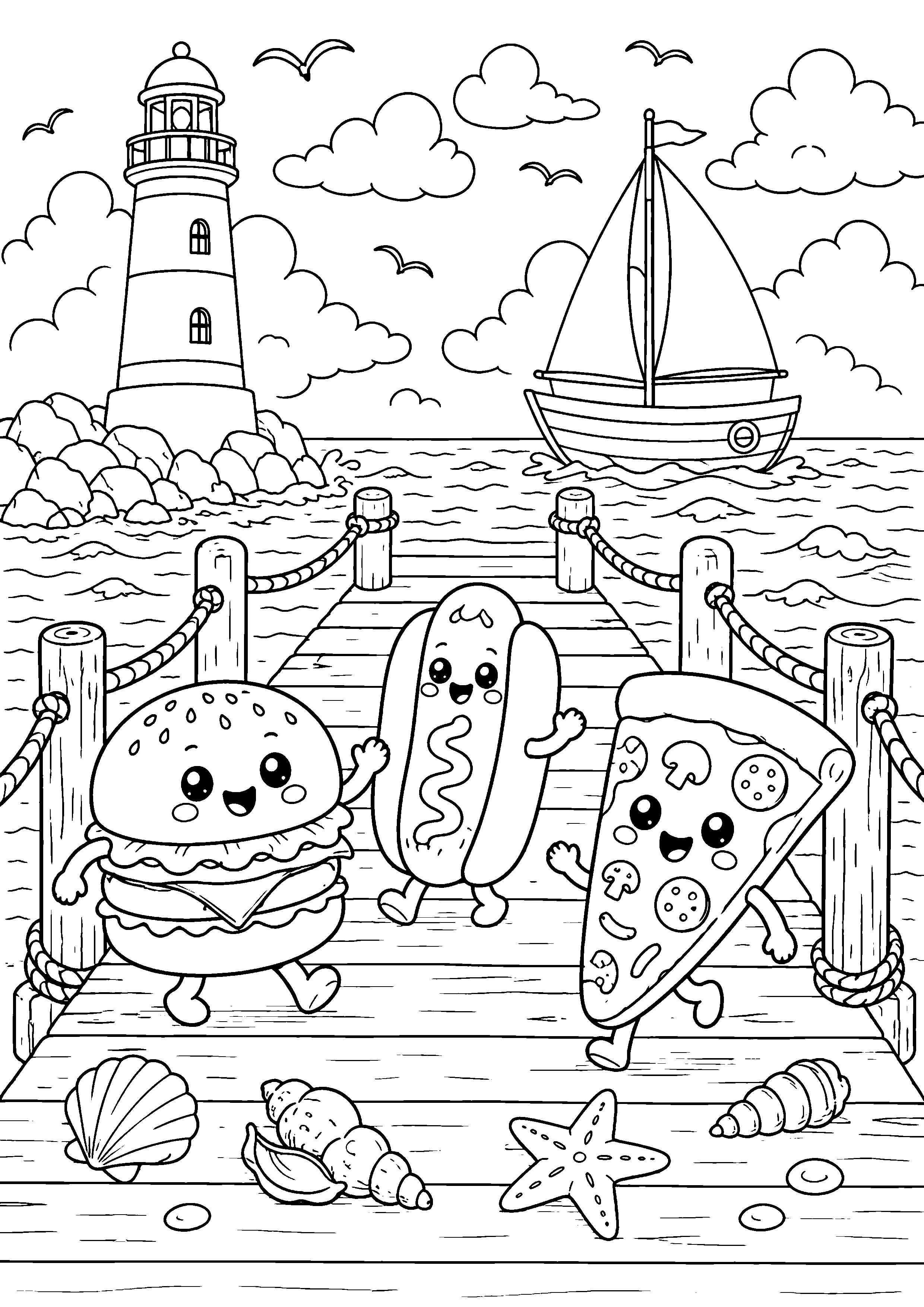 Coloriage Fast-food kawaii – dessin 7