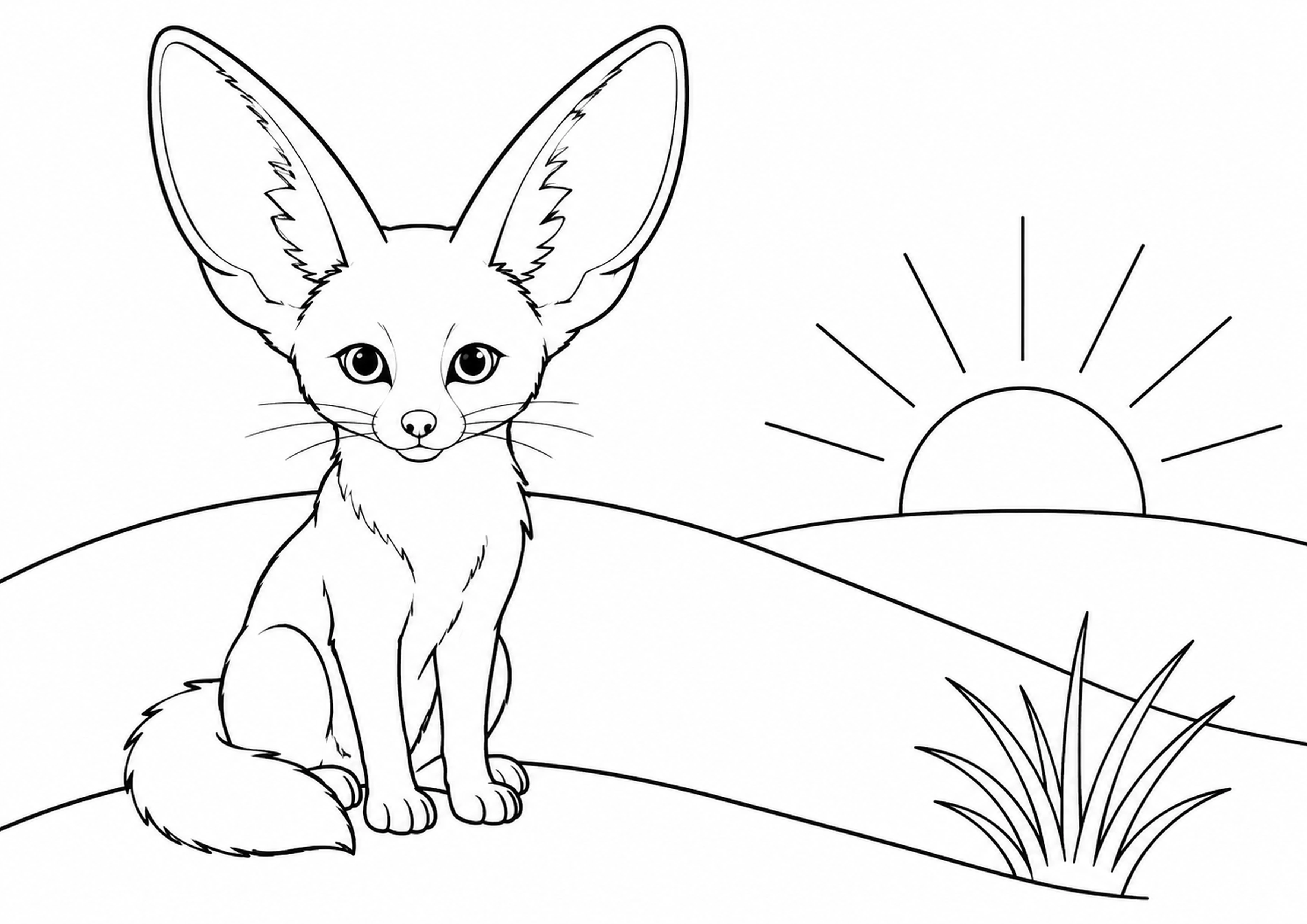Coloriage Fennec à imprimer – dessin 2