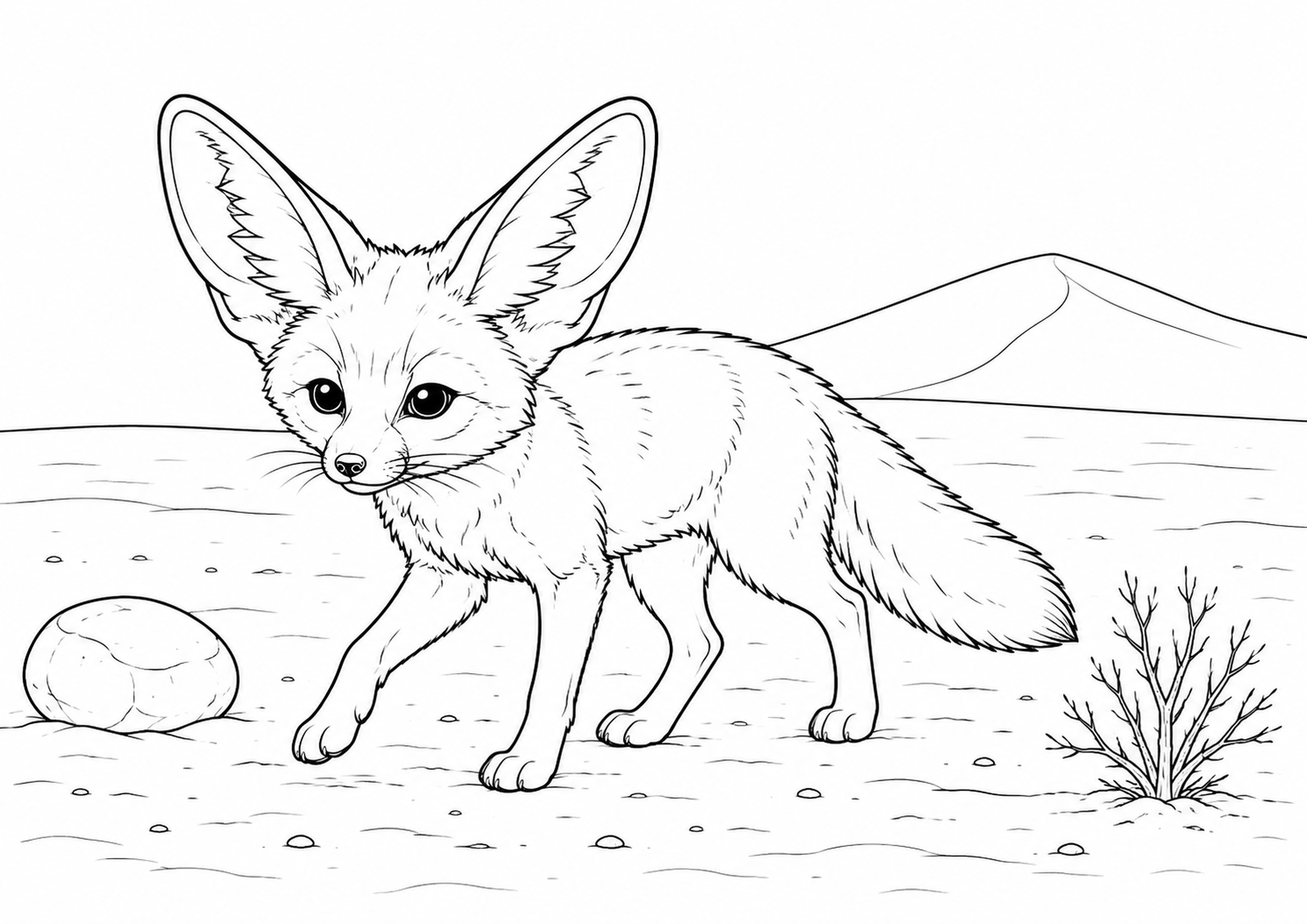 Coloriage Fennec à imprimer – dessin 3