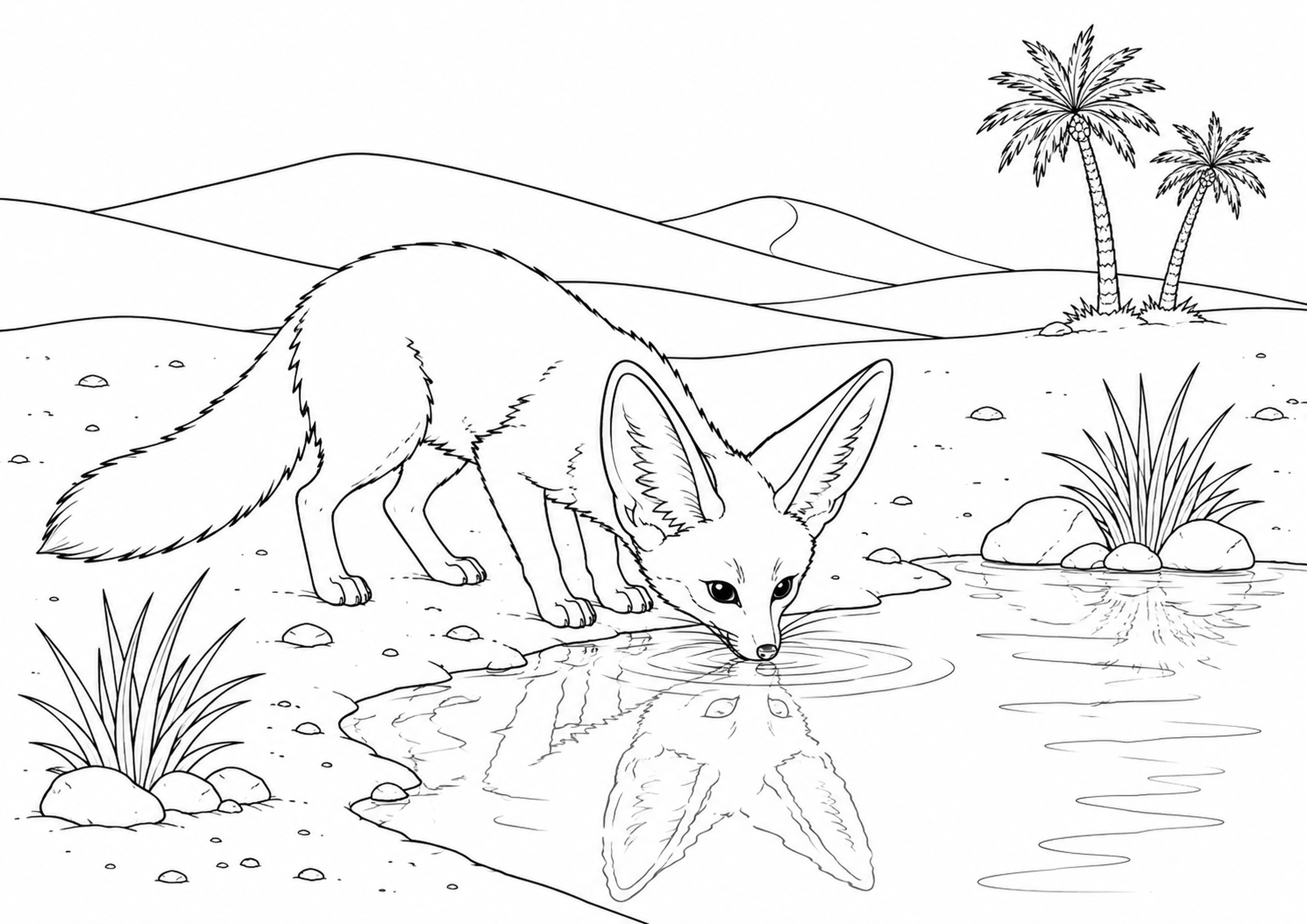 Coloriage Fennec à imprimer – dessin n°7