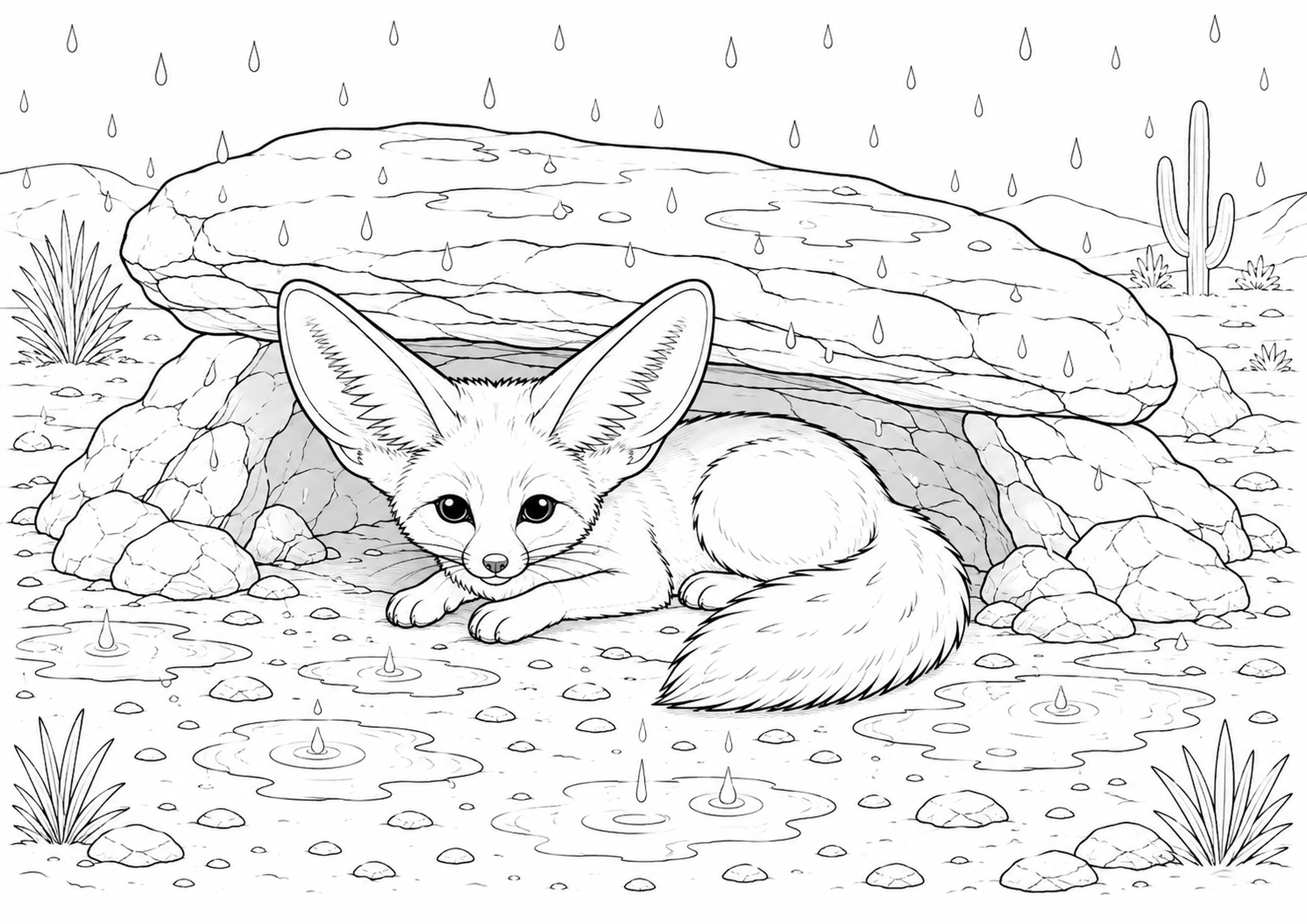 Coloriage Fennec à imprimer – dessin n°10