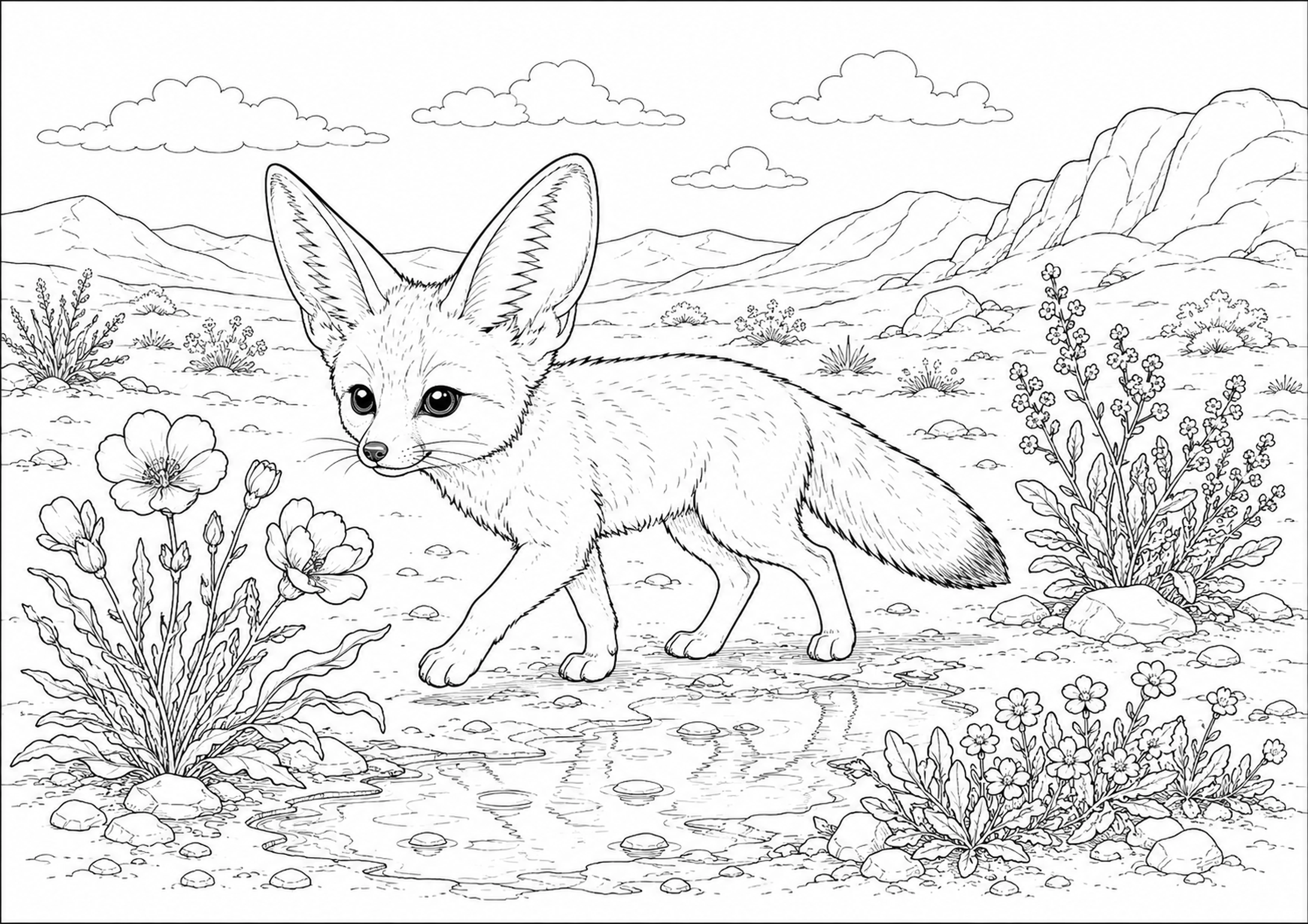 Coloriage Fennec à imprimer – dessin n°12