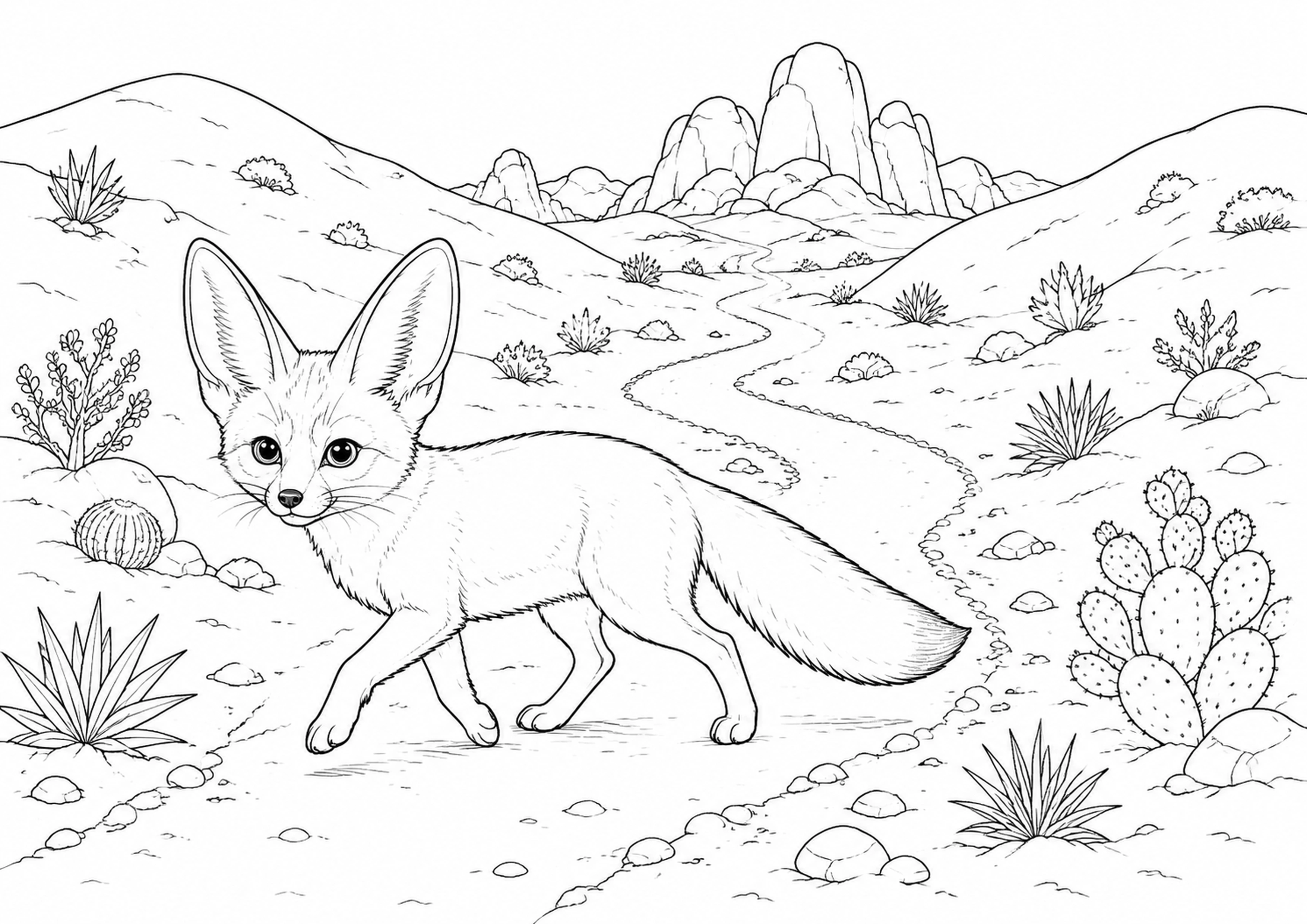 Coloriage Fennec à imprimer – dessin n°13