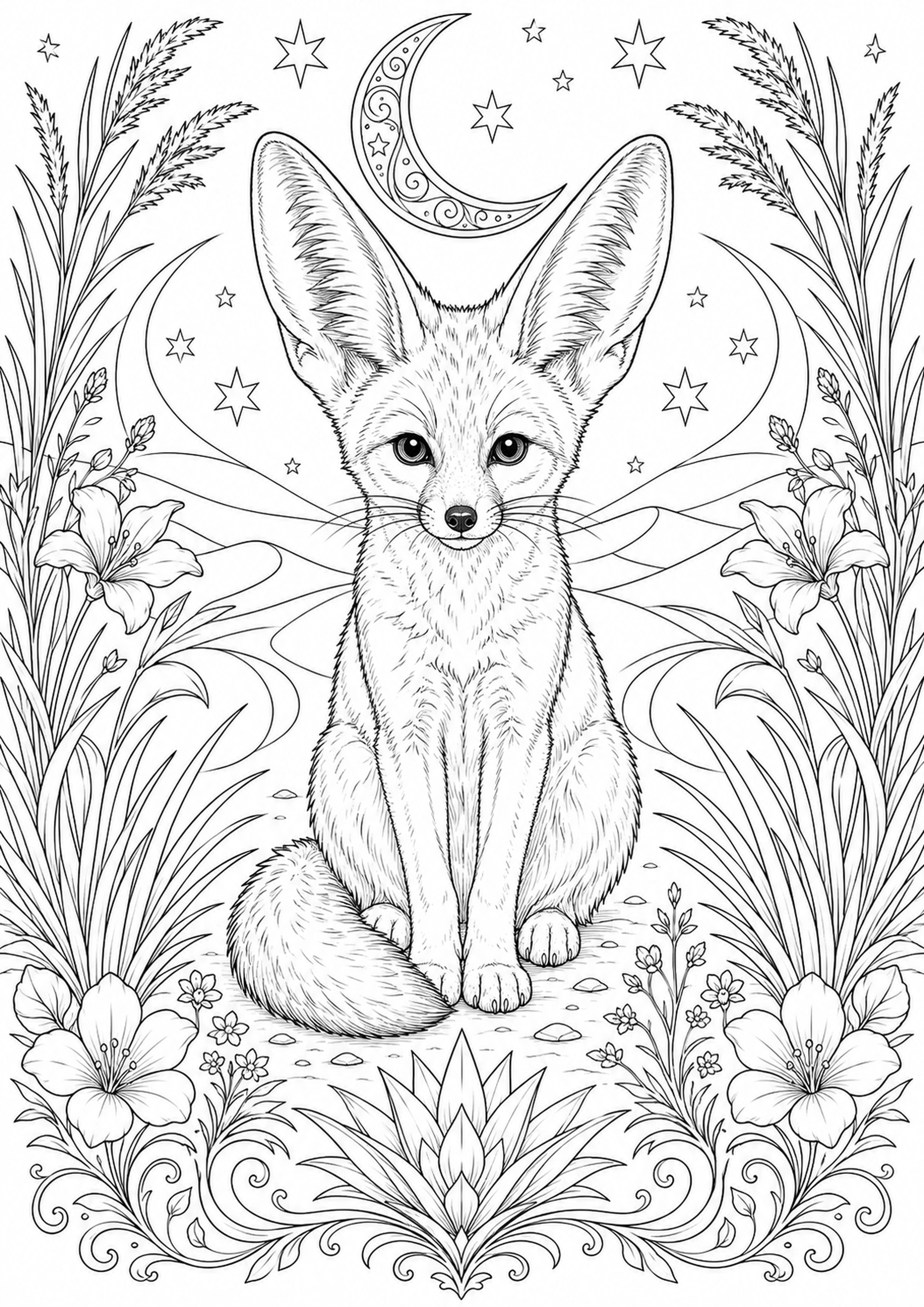 Coloriage Fennec à imprimer – dessin n°17