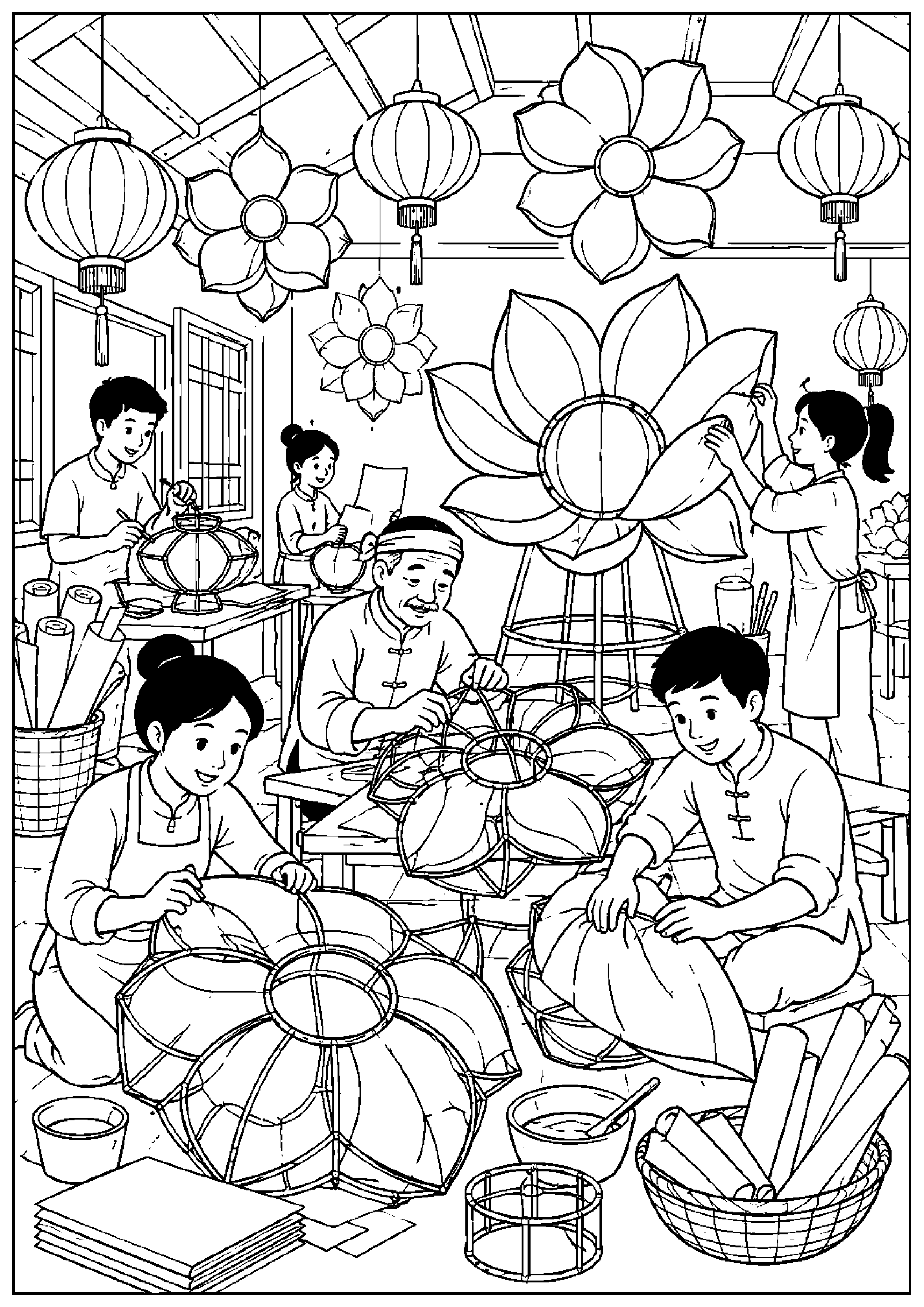 Coloriage festival de lanternes à imprimer – dessin n°3