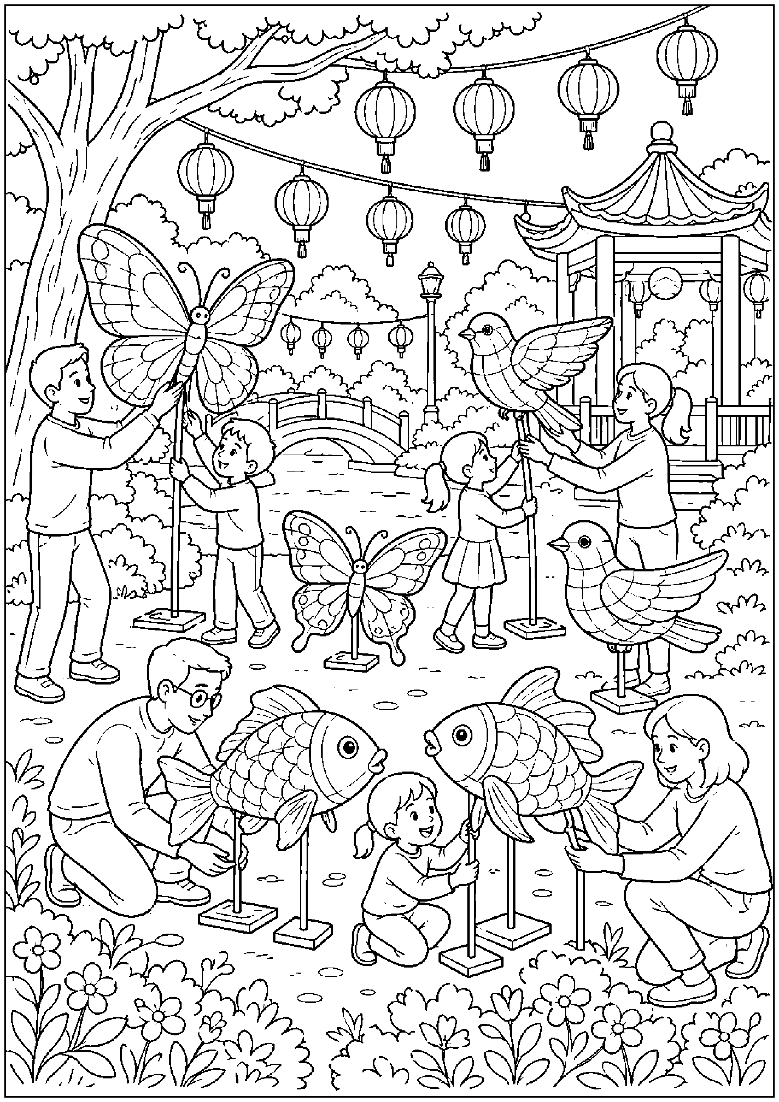 Coloriage festival de lanternes à imprimer – dessin n°6