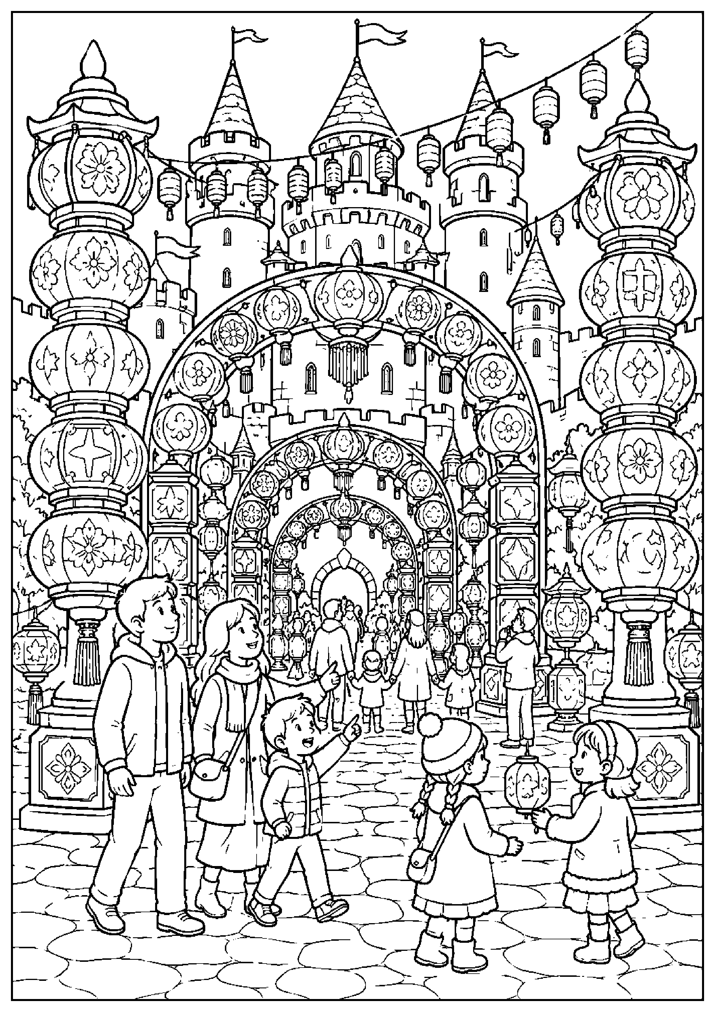 Coloriage festival de lanternes à imprimer – dessin n°10