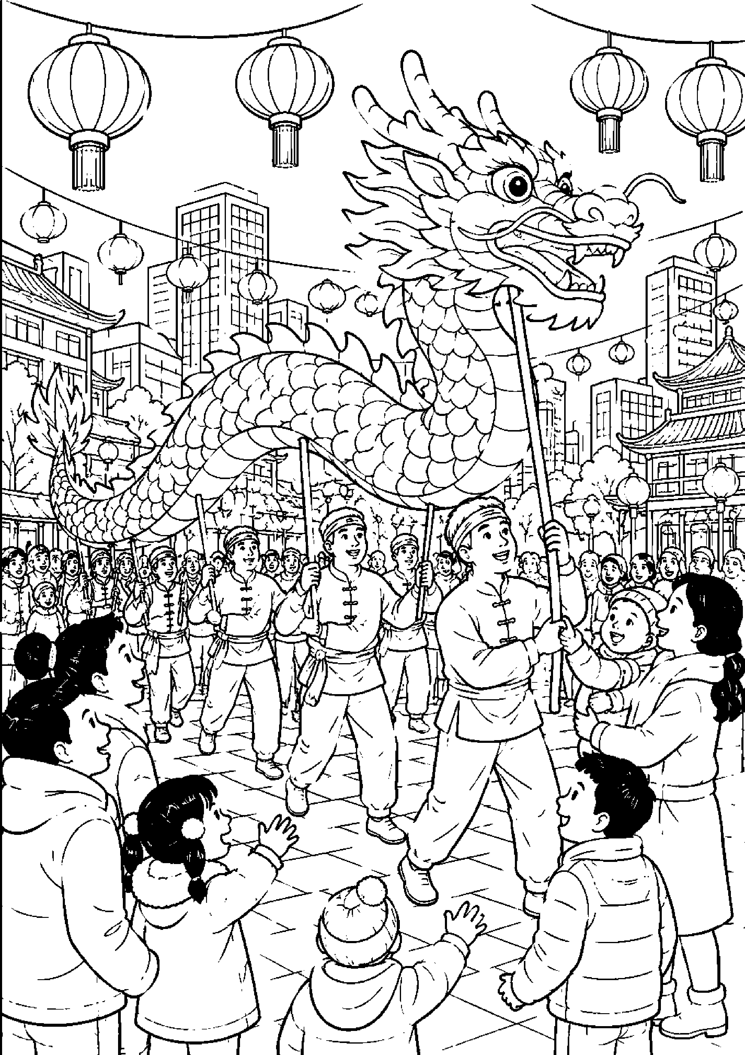 Coloriage festival de lanternes à imprimer – dessin n°13
