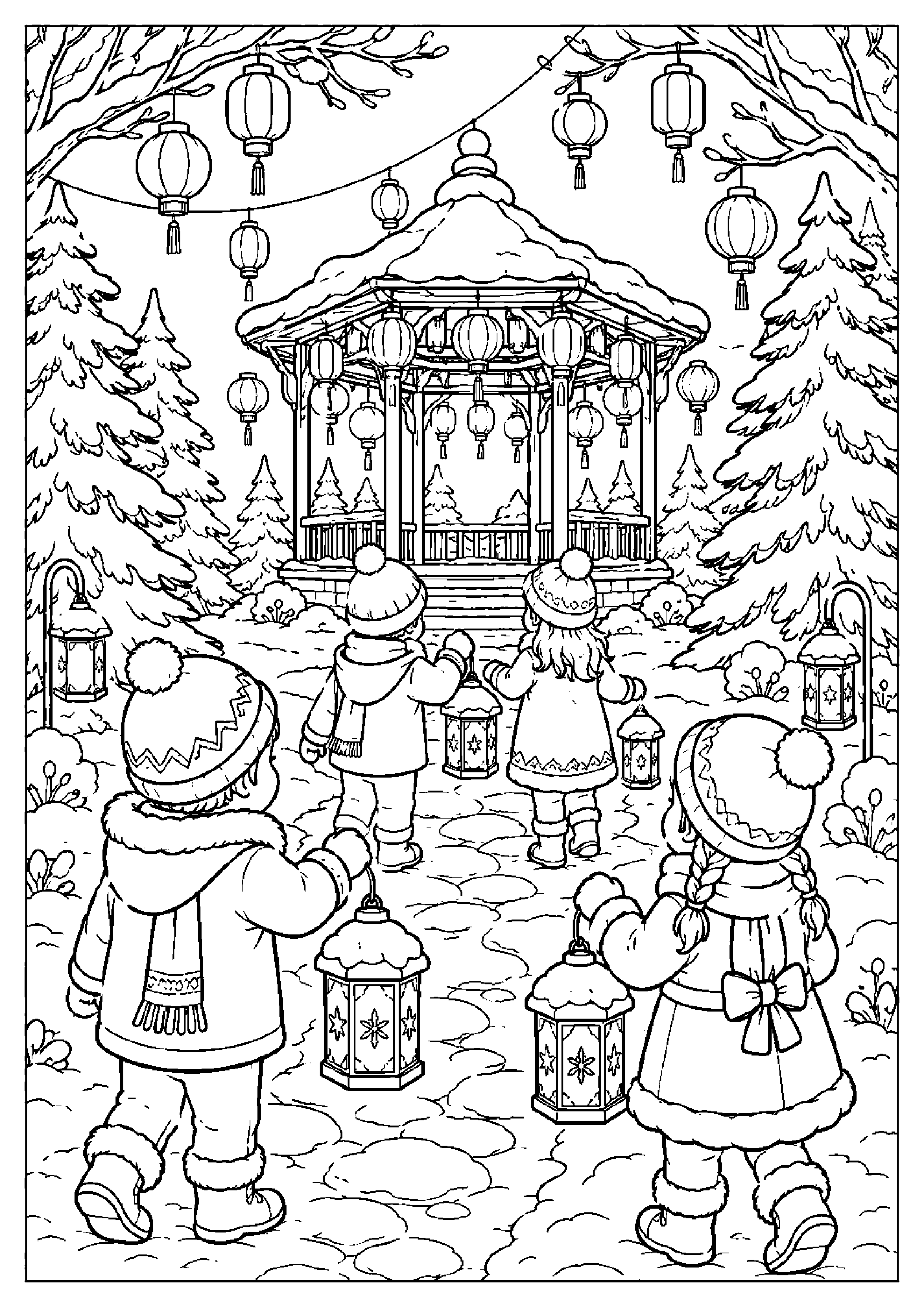 Coloriage festival de lanternes à imprimer – dessin n°14