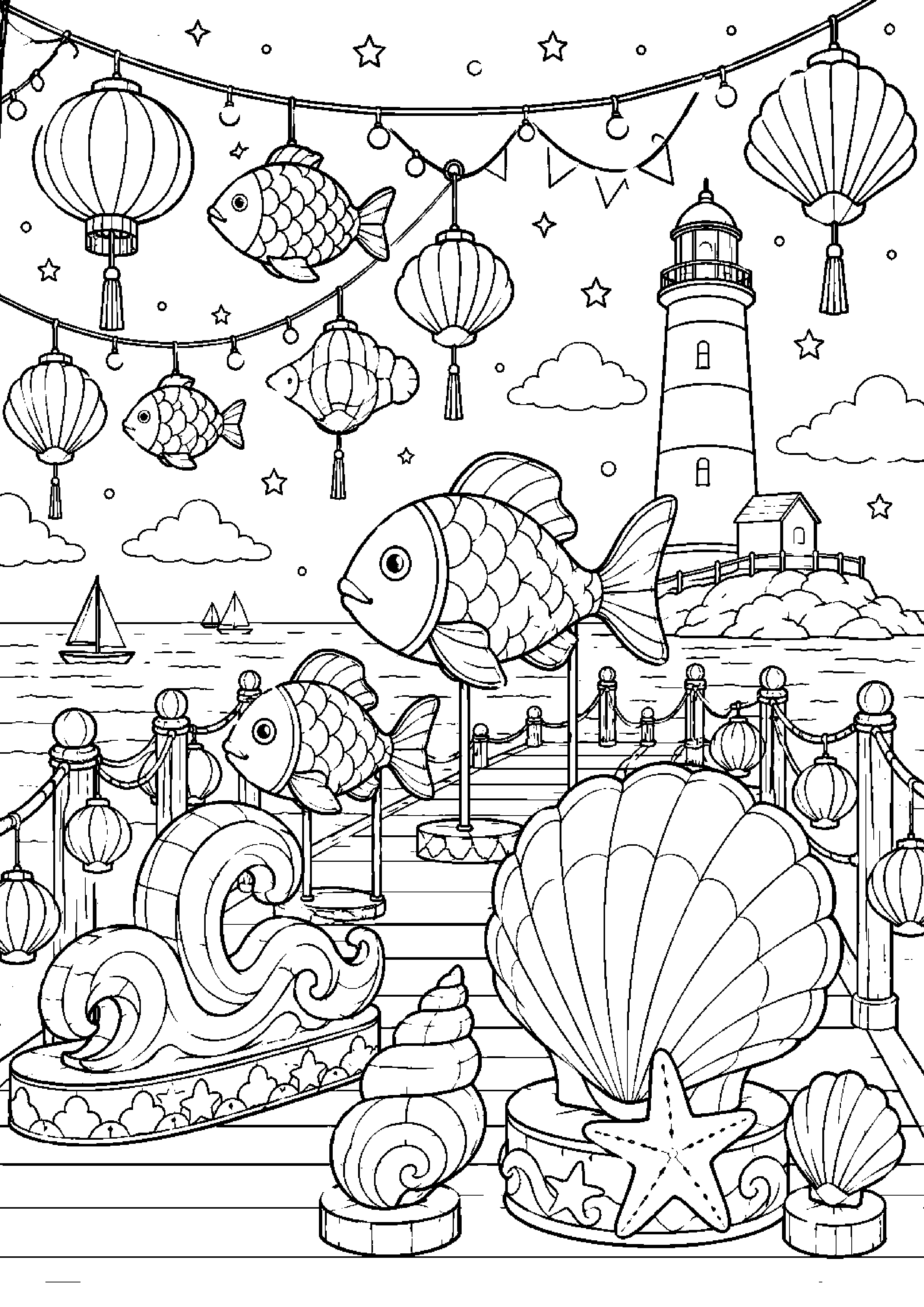 Coloriage festival de lanternes à imprimer – dessin n°15