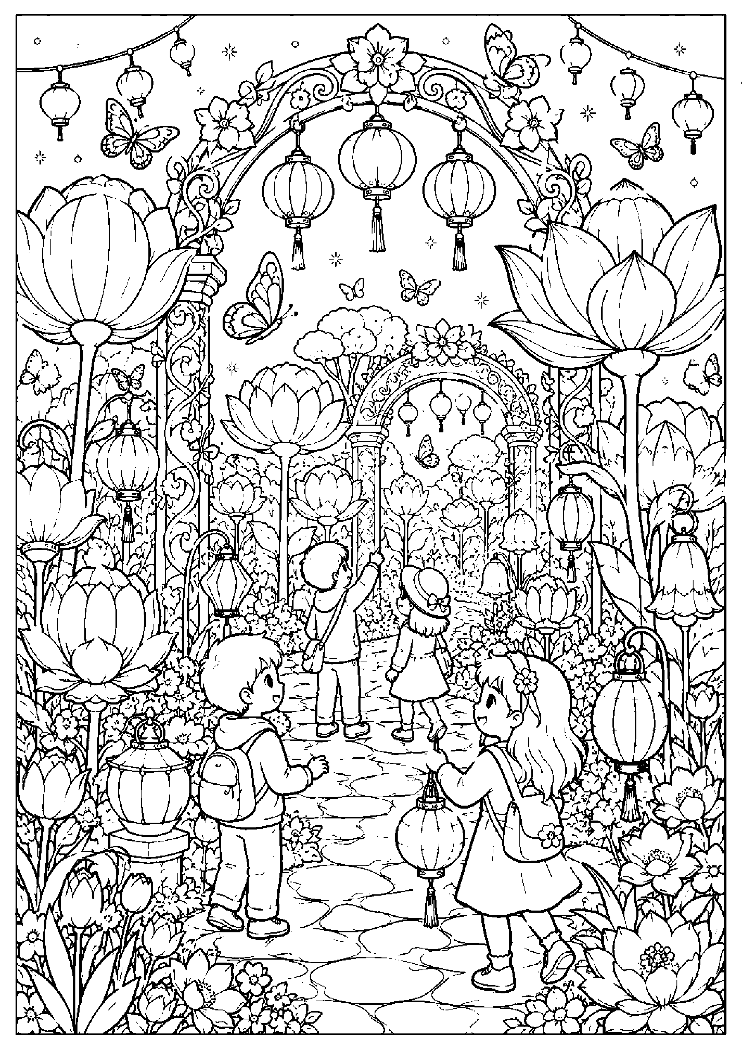 Coloriage festival de lanternes à imprimer – dessin n°18