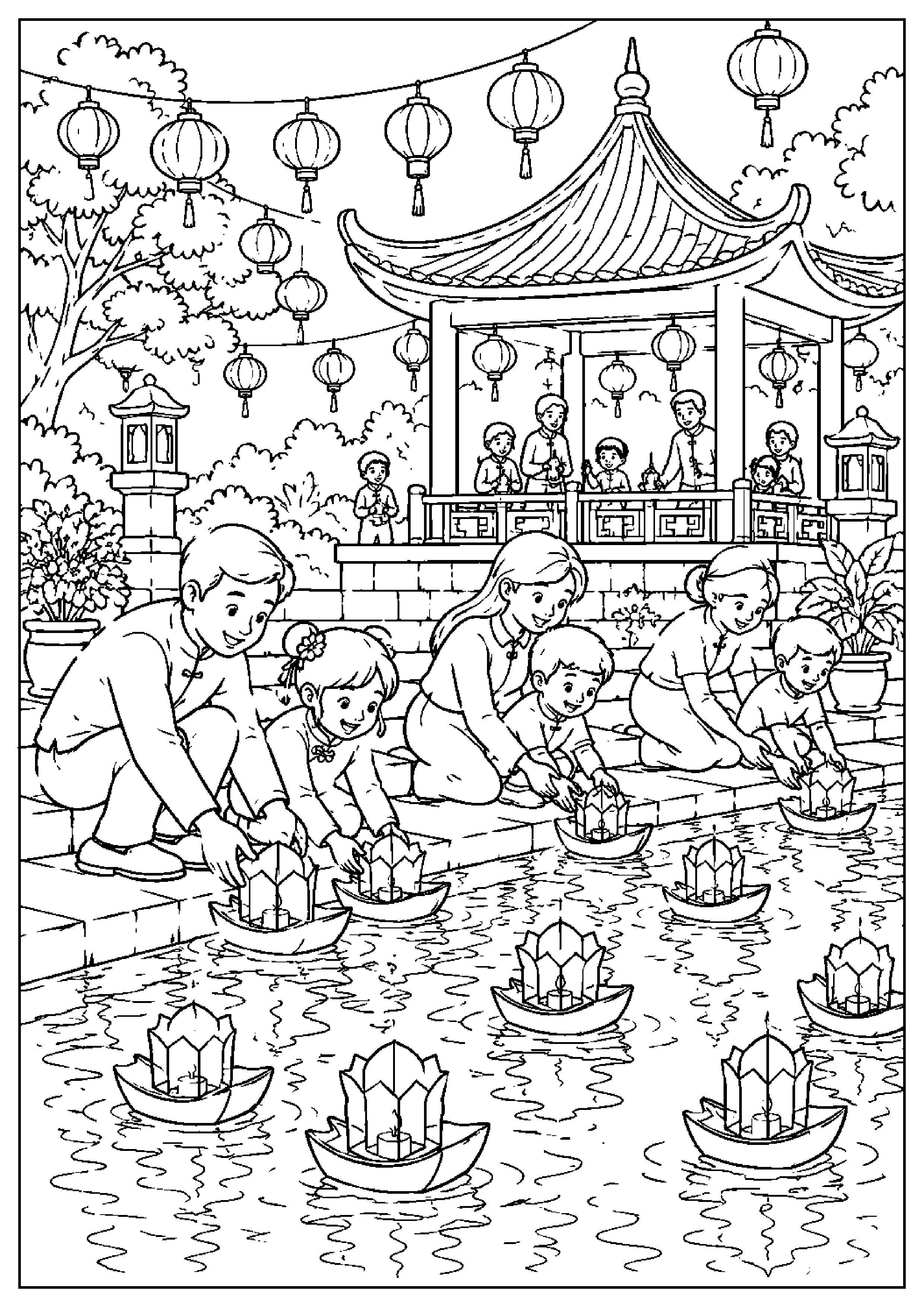 Coloriage festival de lanternes à imprimer – dessin n°19