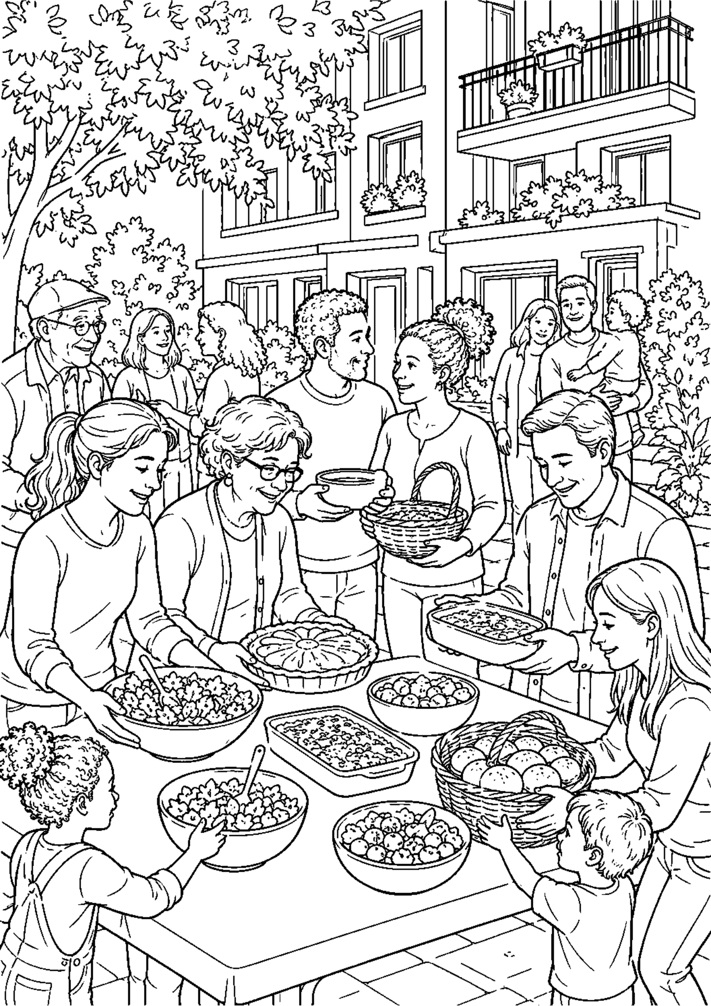 Coloriage Fête des voisins à imprimer – dessin n°2