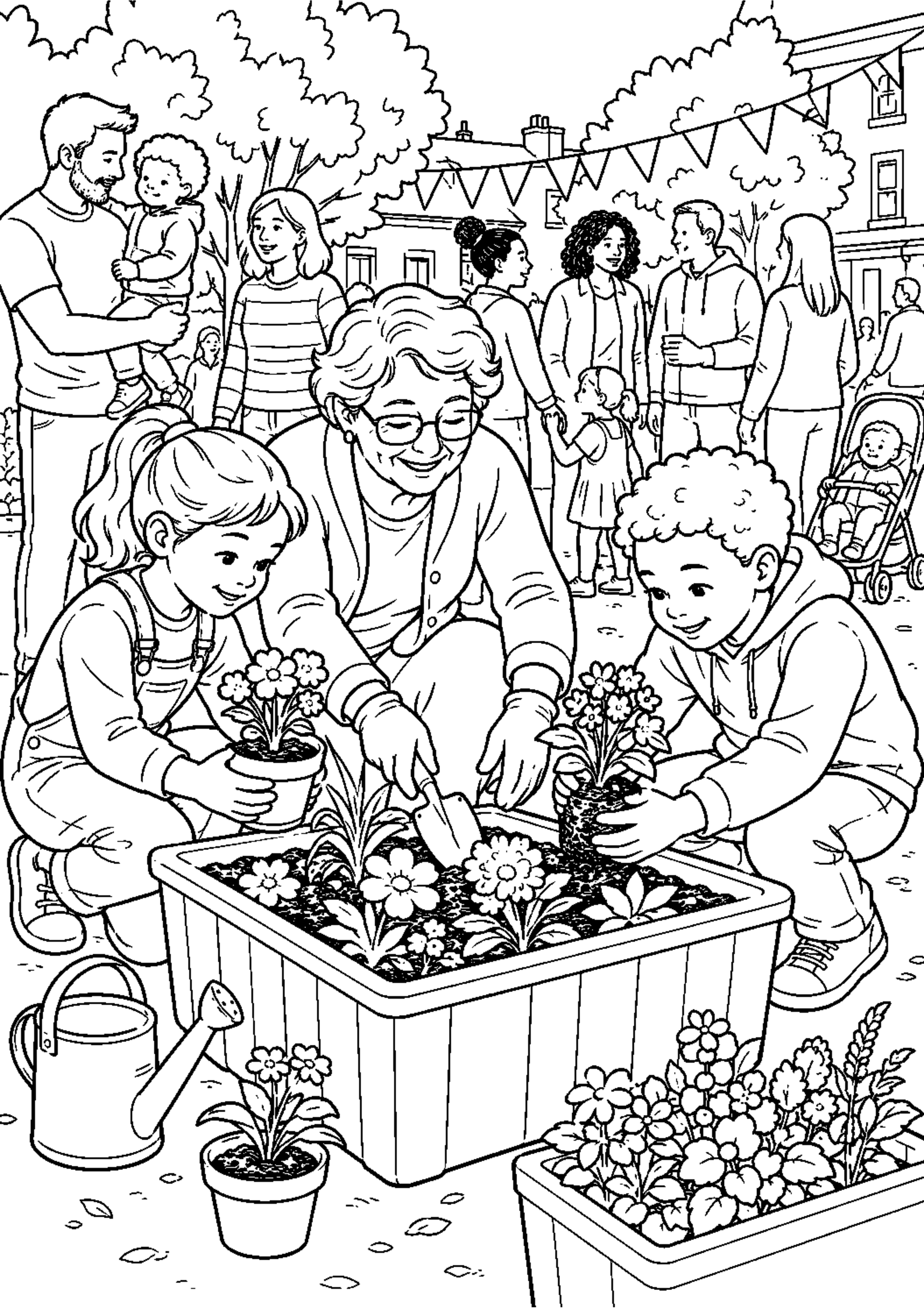 Coloriage Fête des voisins à imprimer – dessin n°3