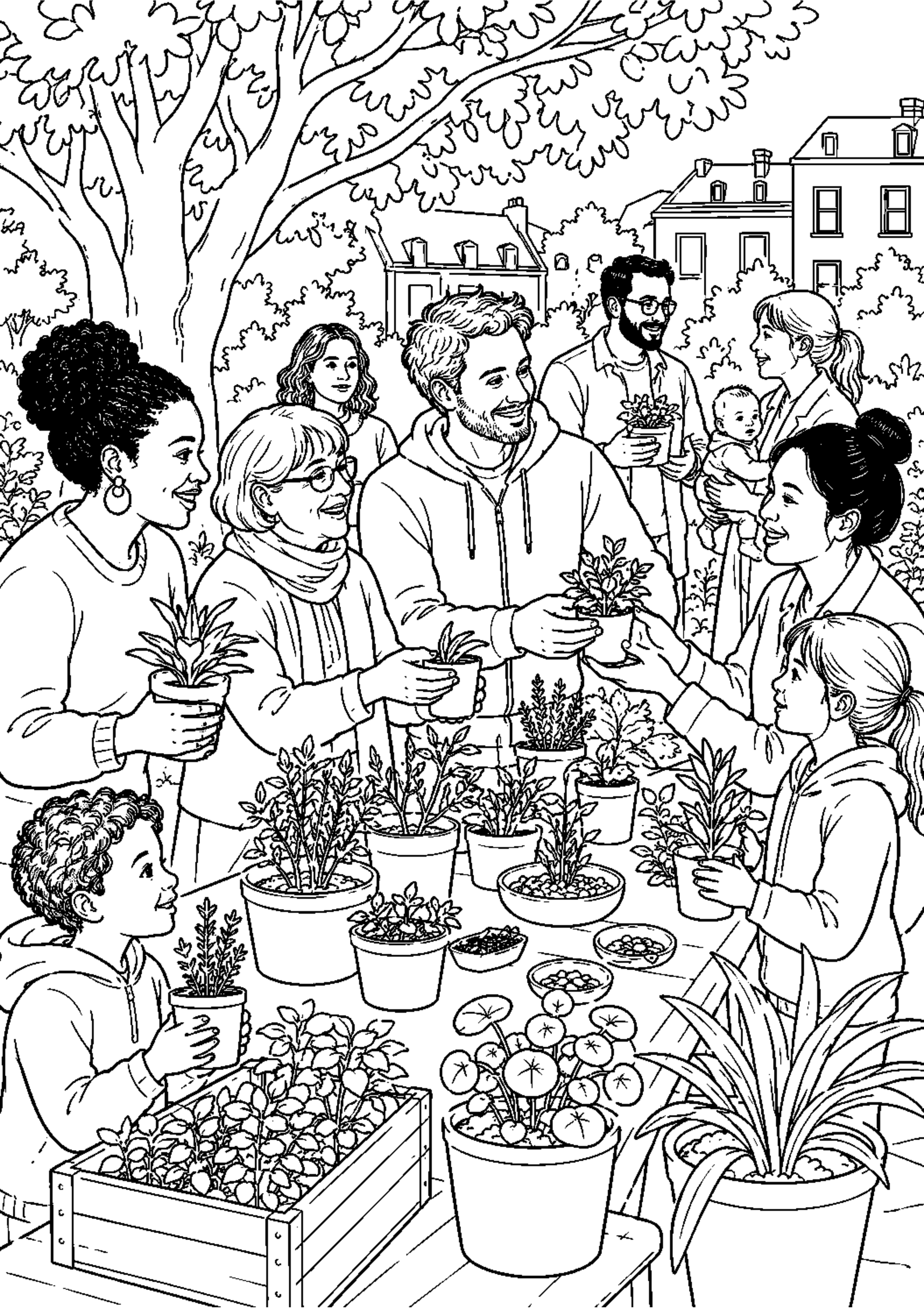 Coloriage Fête des voisins à imprimer – dessin n°6