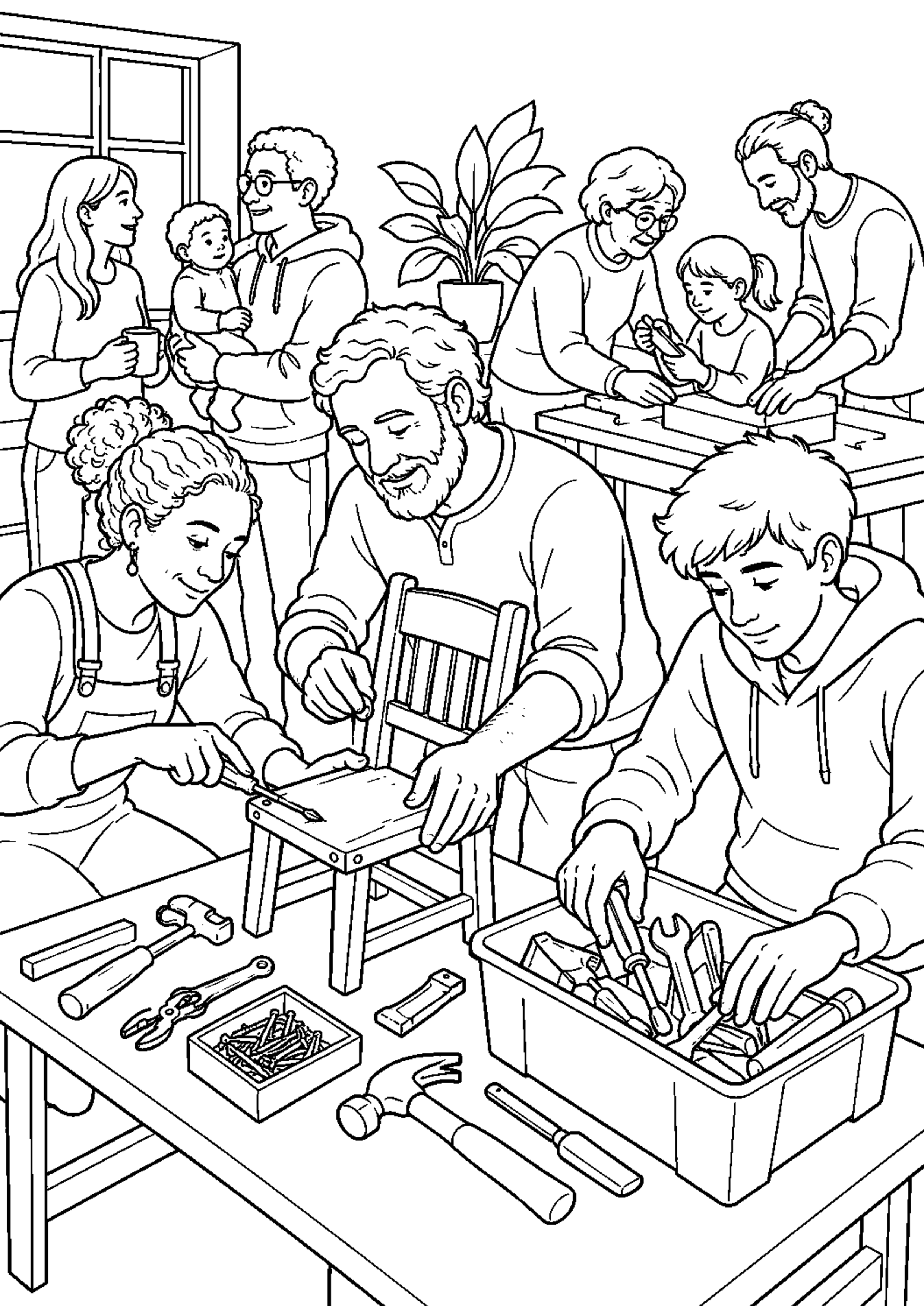 Coloriage Fête des voisins à imprimer – dessin n°9