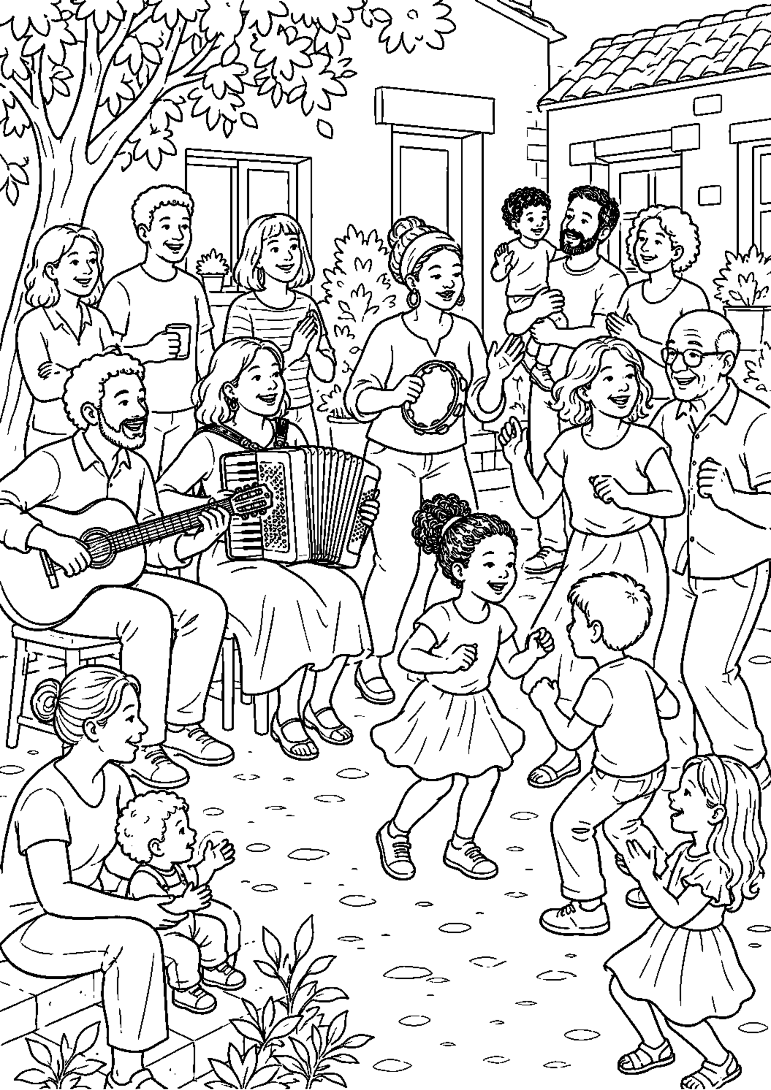 Coloriage Fête des voisins à imprimer – dessin n°10