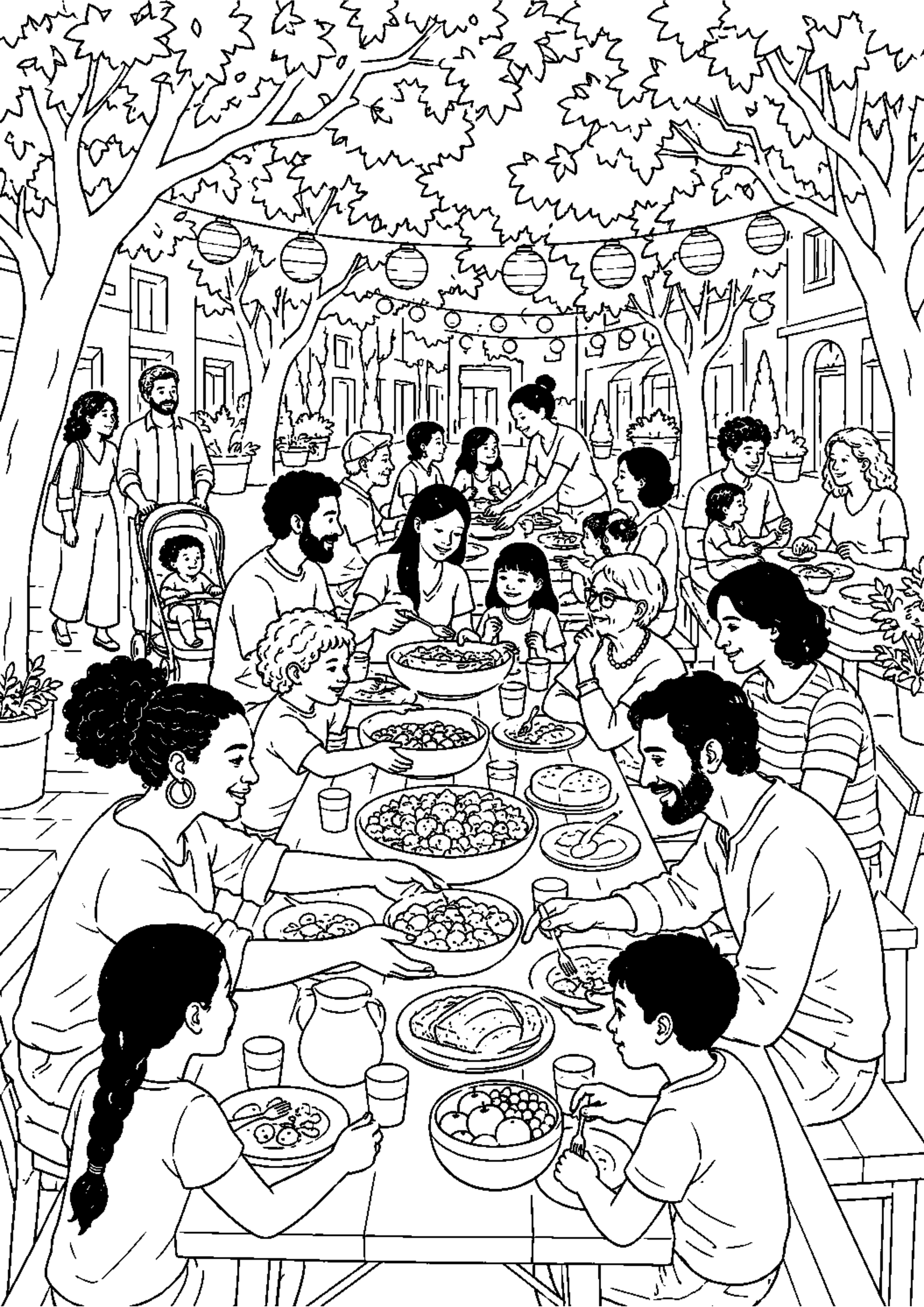 Coloriage Fête des voisins à imprimer – dessin n°13