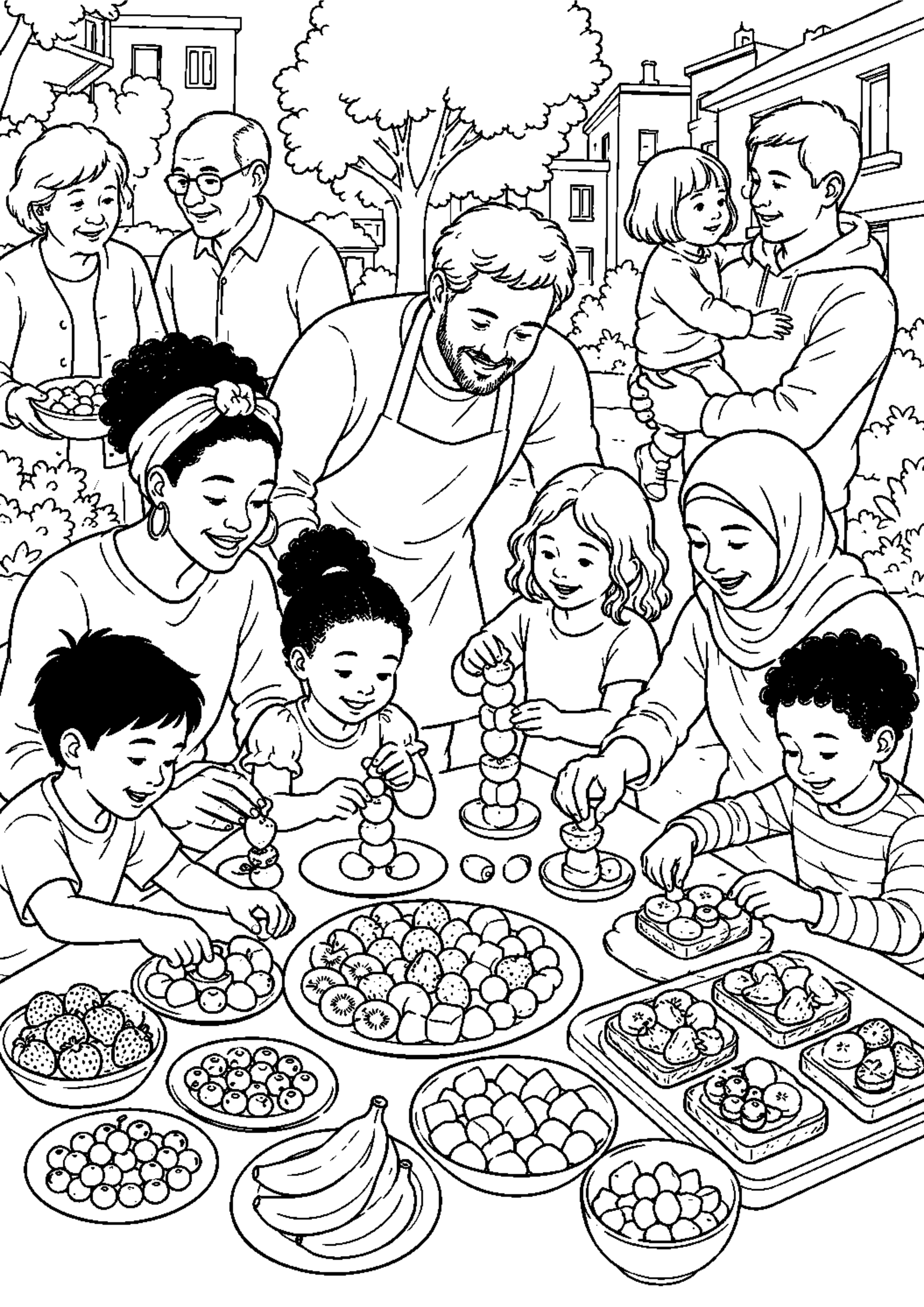 Coloriage Fête des voisins à imprimer – dessin n°16