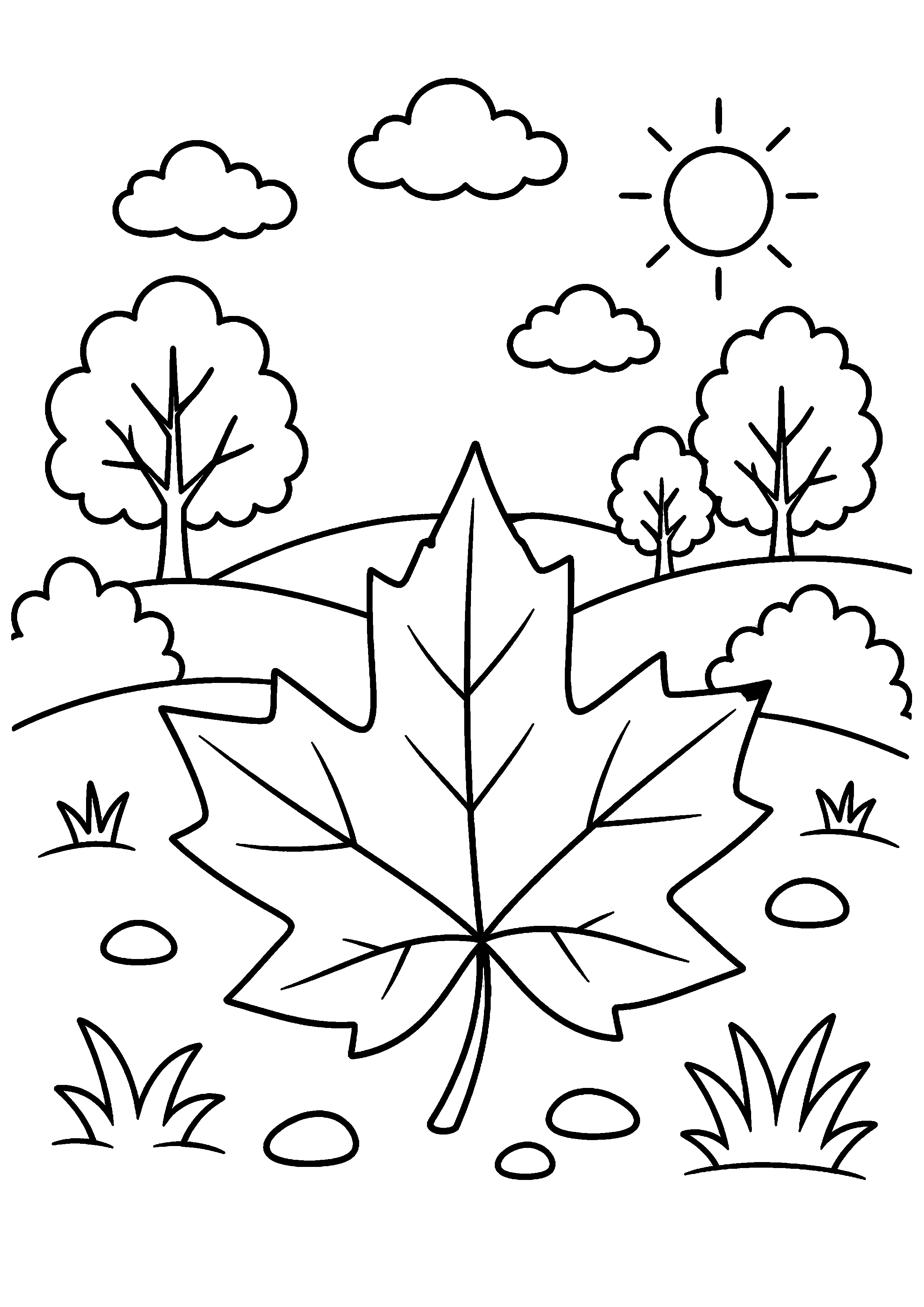 Coloriage Feuille d'automne à imprimer – dessin 2