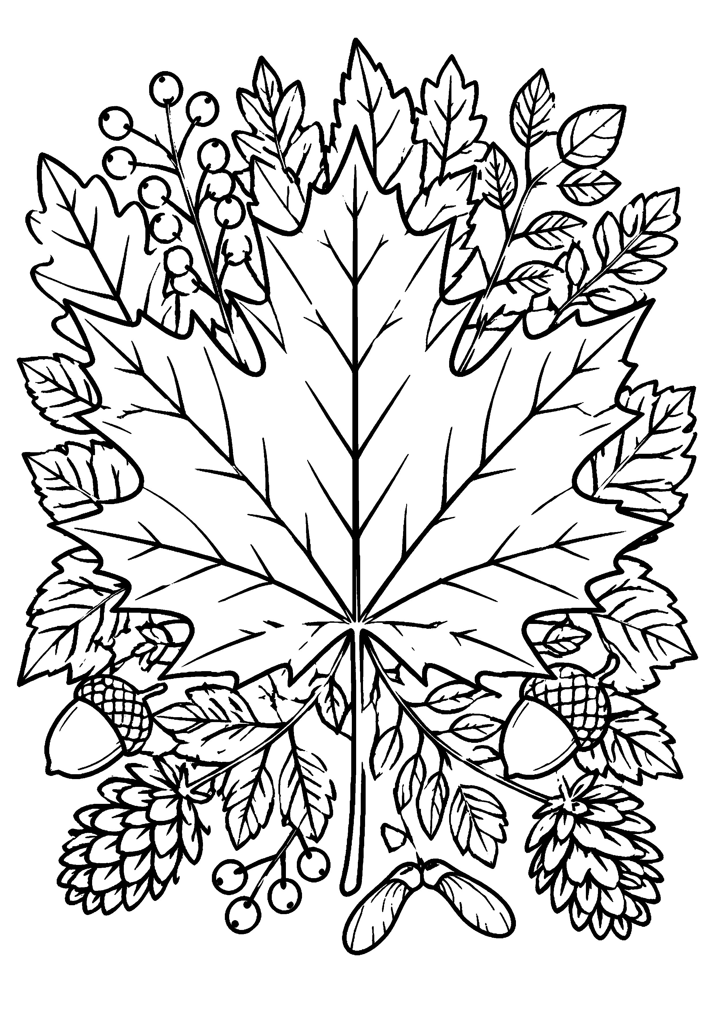 Coloriage Feuille d'automne à imprimer – dessin n°18
