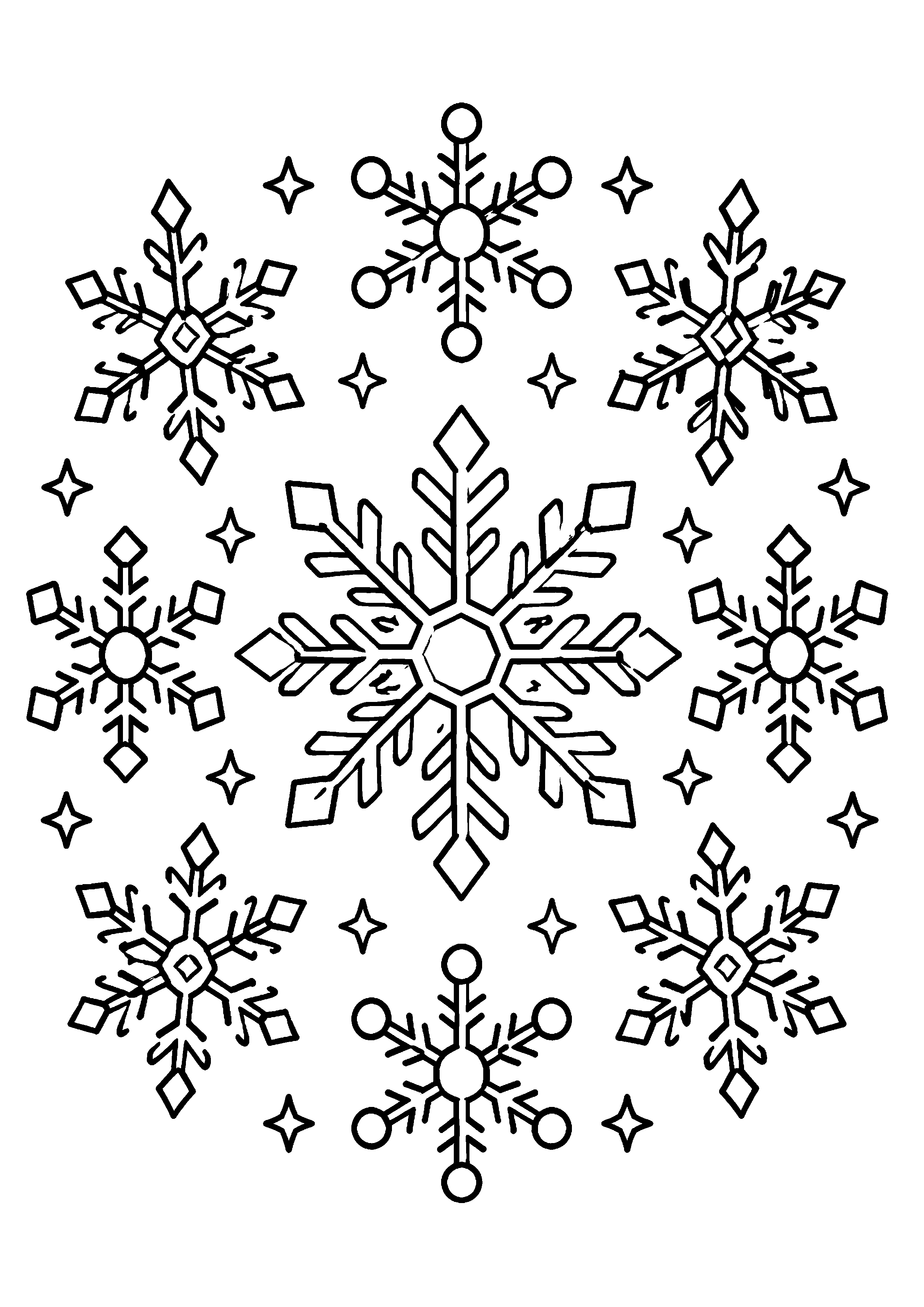 Coloriage Flocon de neige à imprimer – dessin n°9