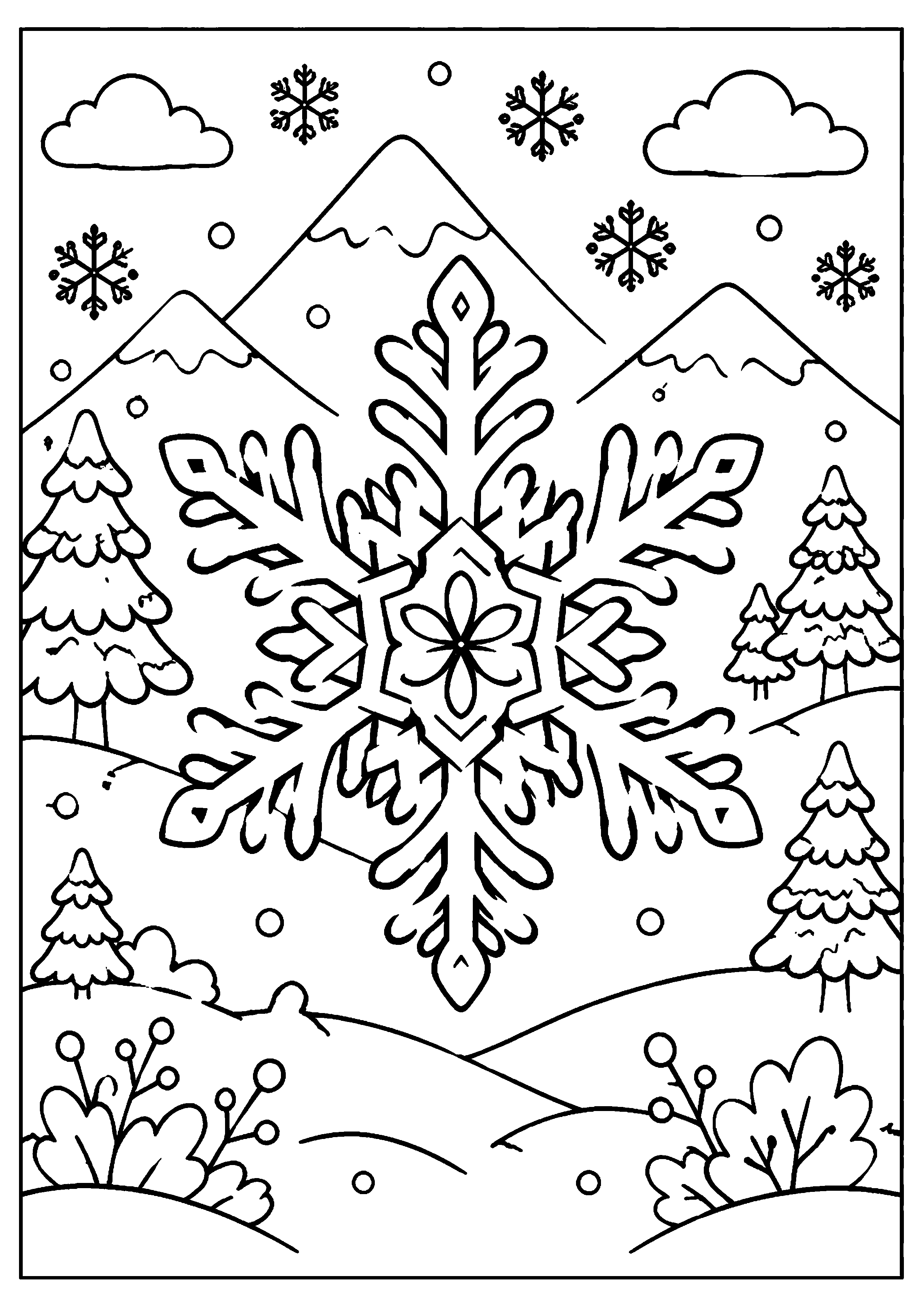 Coloriage Flocon de neige à imprimer – dessin n°10