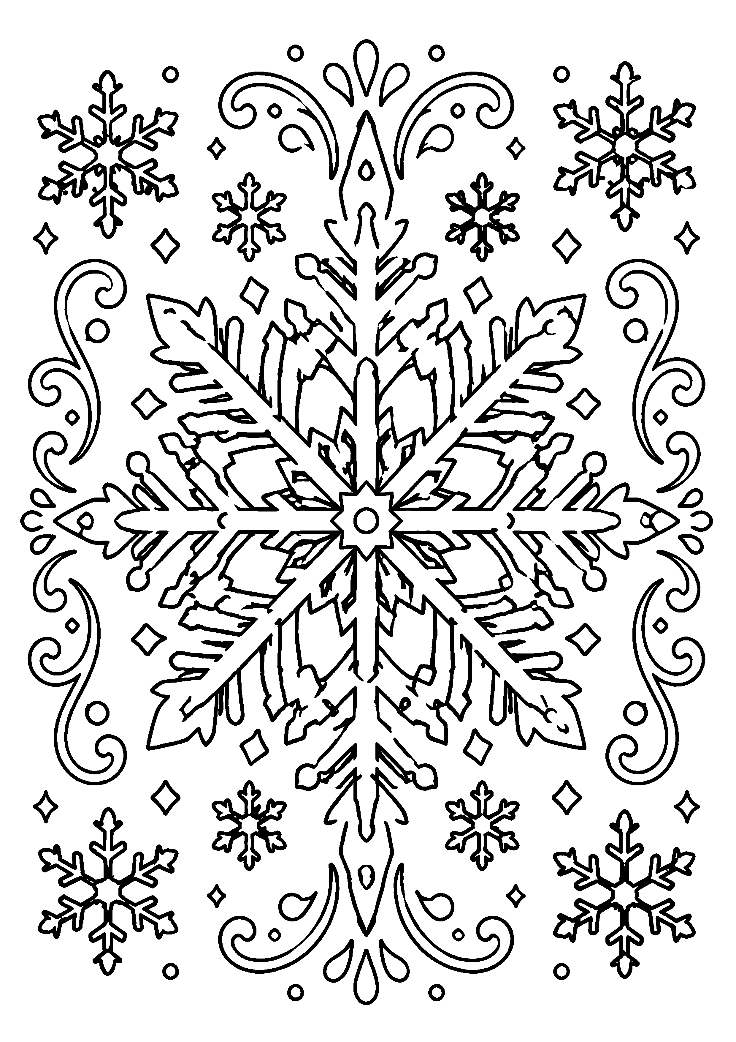 Coloriage Flocon de neige à imprimer – dessin n°19