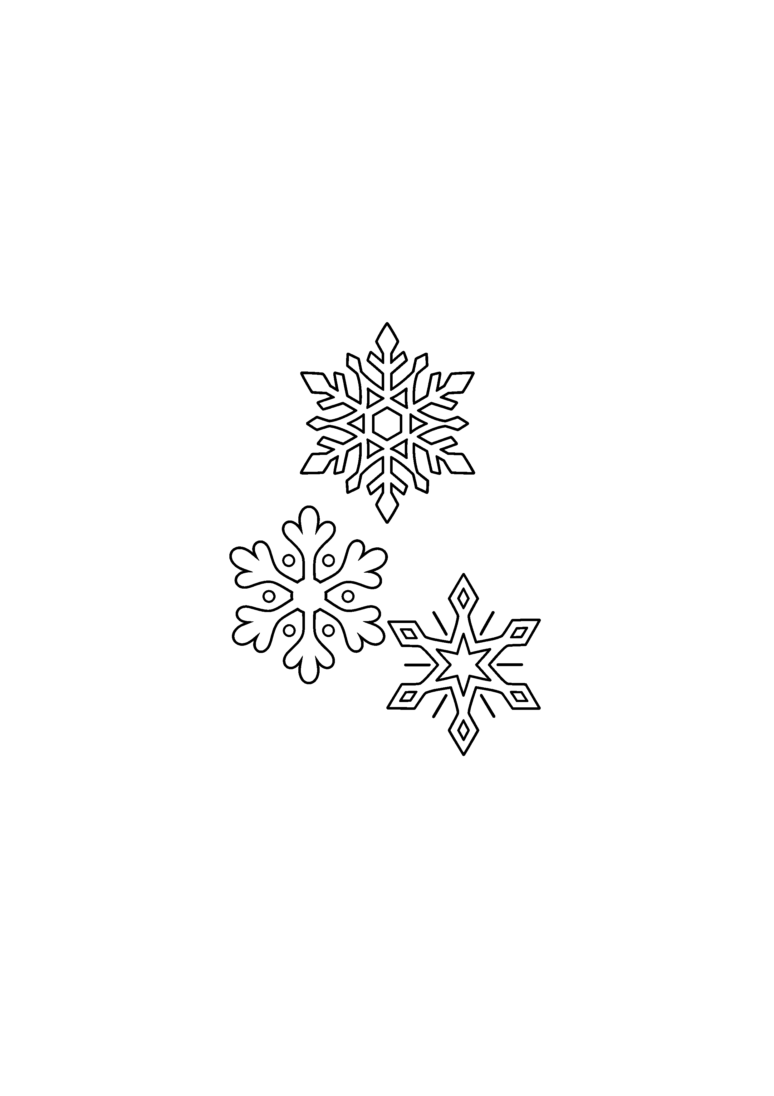 Coloriage flocons stylisés, composition 22 de Noël à imprimer gratuitement