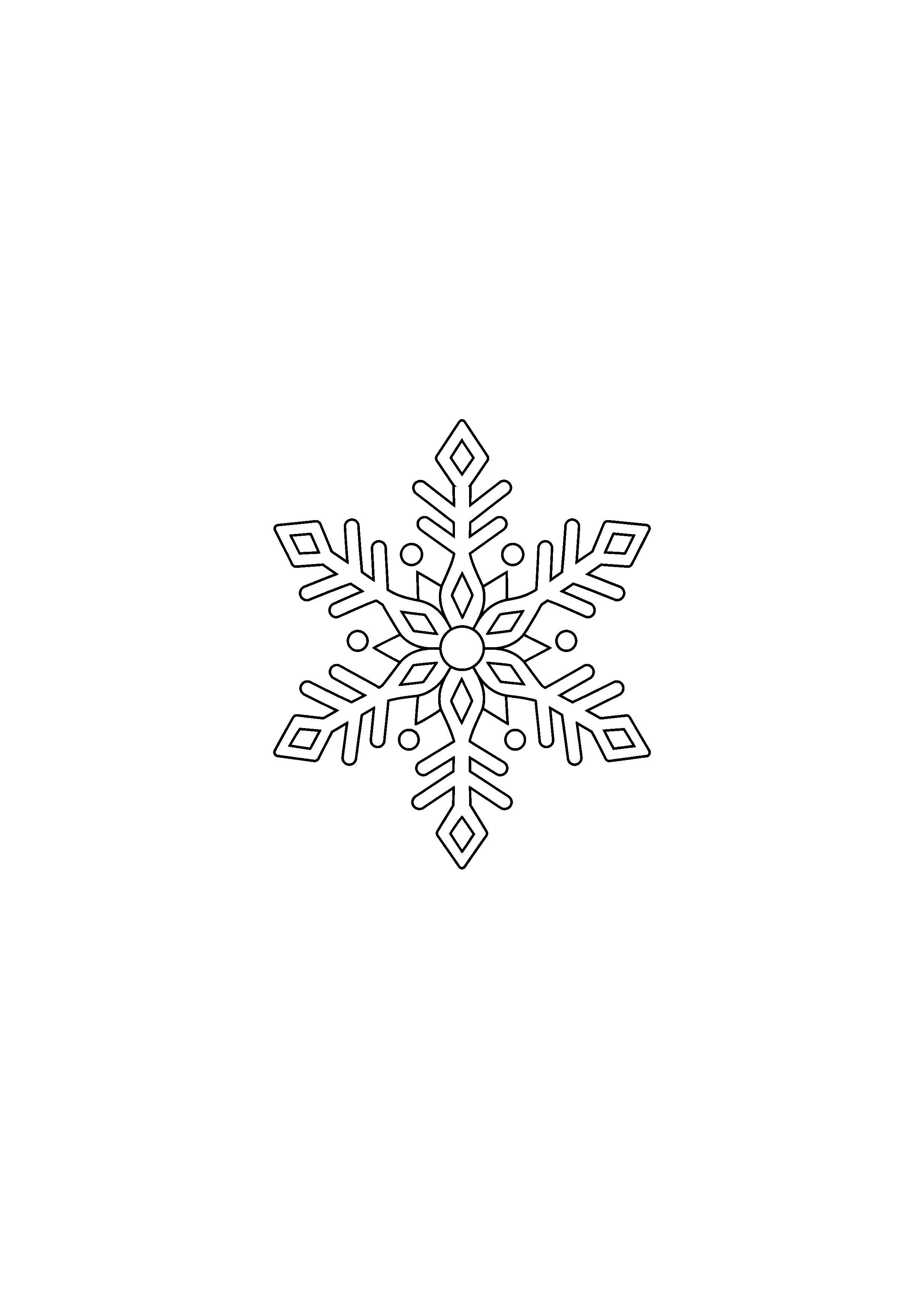 Coloriage collection de formes de flocons, composition 24 de Noël à imprimer gratuitement
