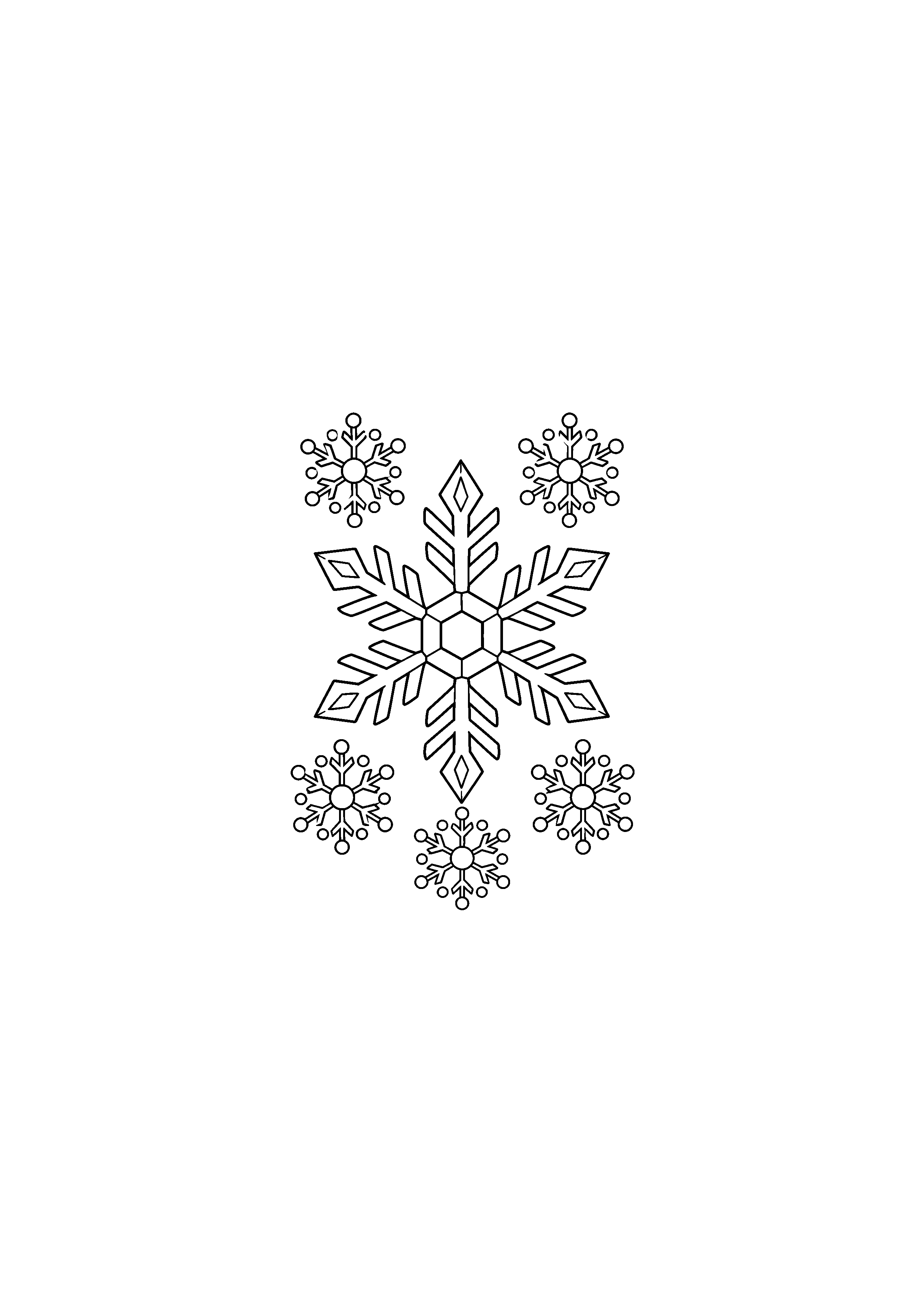 Coloriage pluie de flocons, composition 26 de Noël à imprimer gratuitement