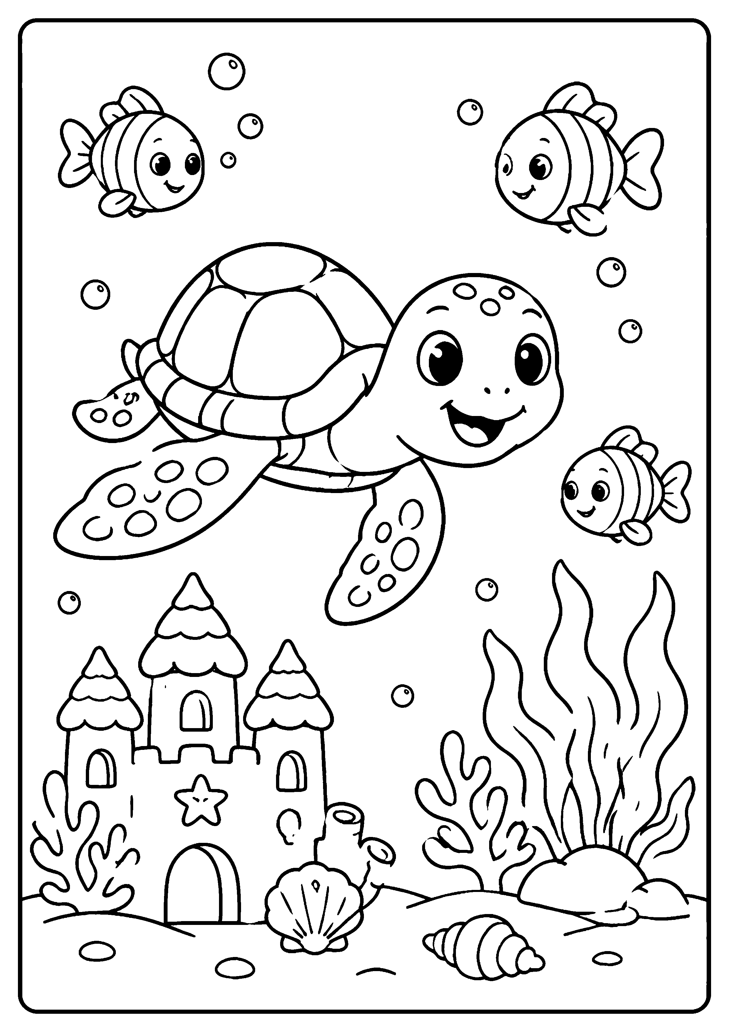 Coloriage fond marin fantastique à imprimer – dessin n°1