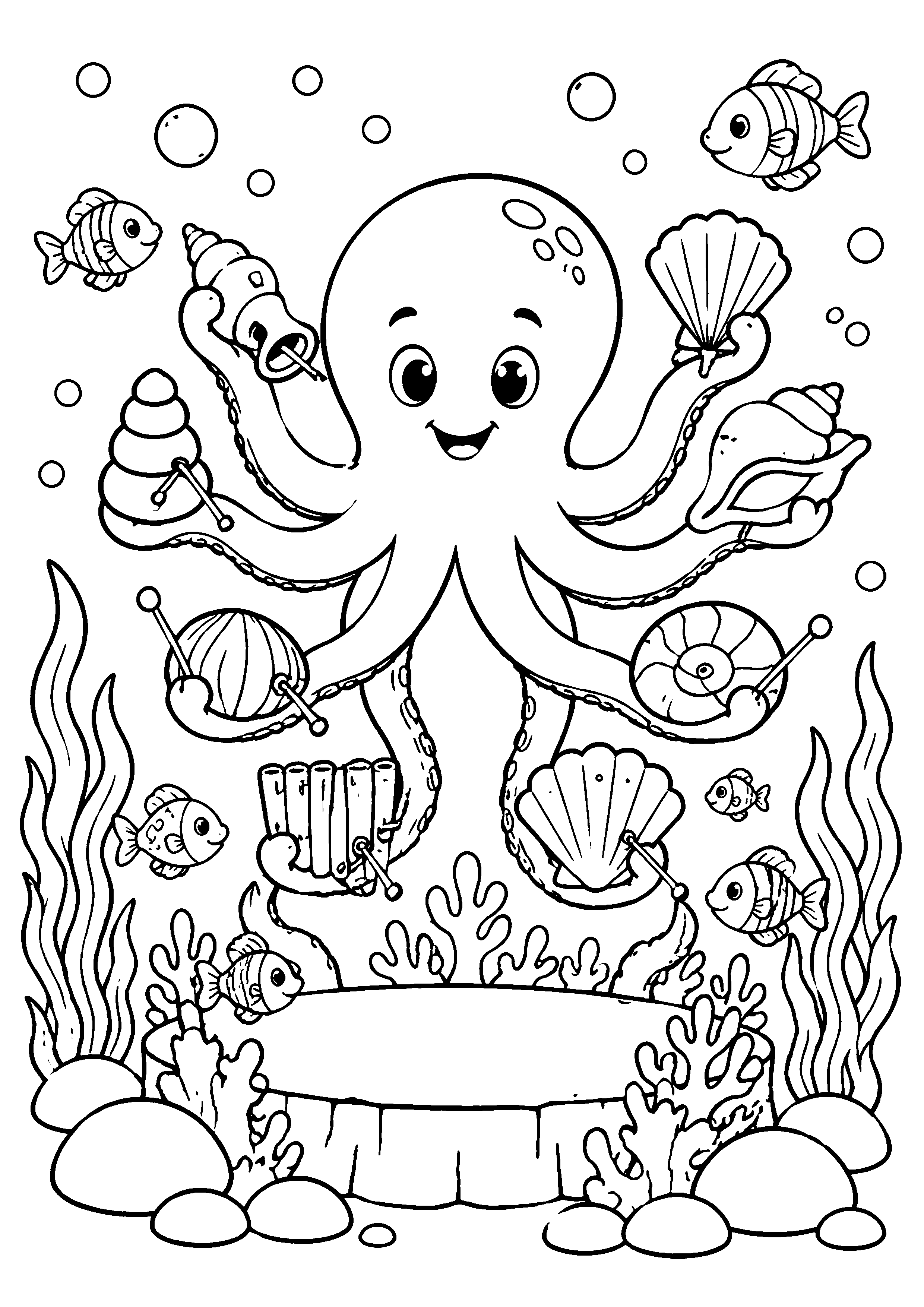 Coloriage fond marin fantastique à imprimer – dessin n°2