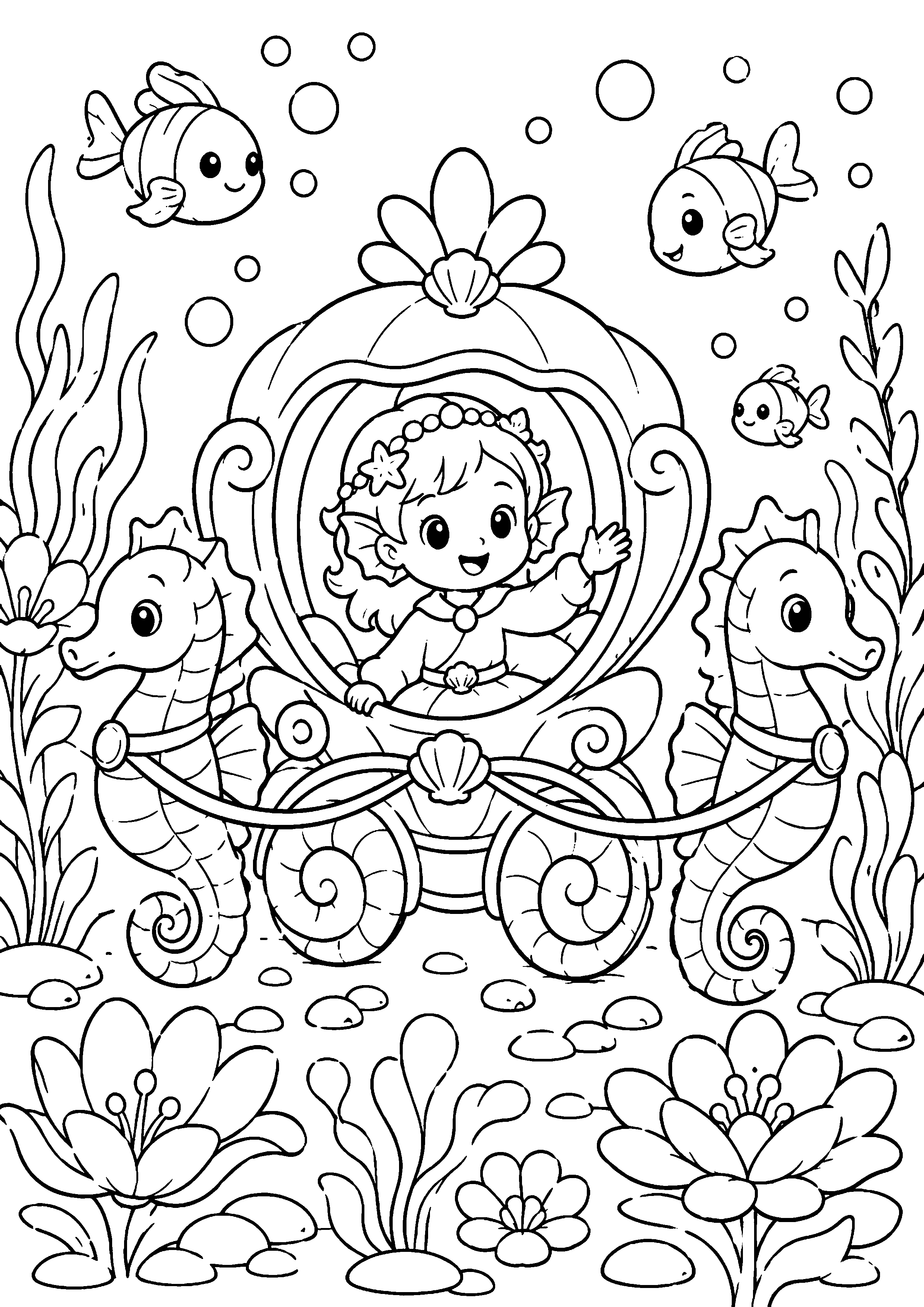 Coloriage fond marin fantastique à imprimer – dessin n°3