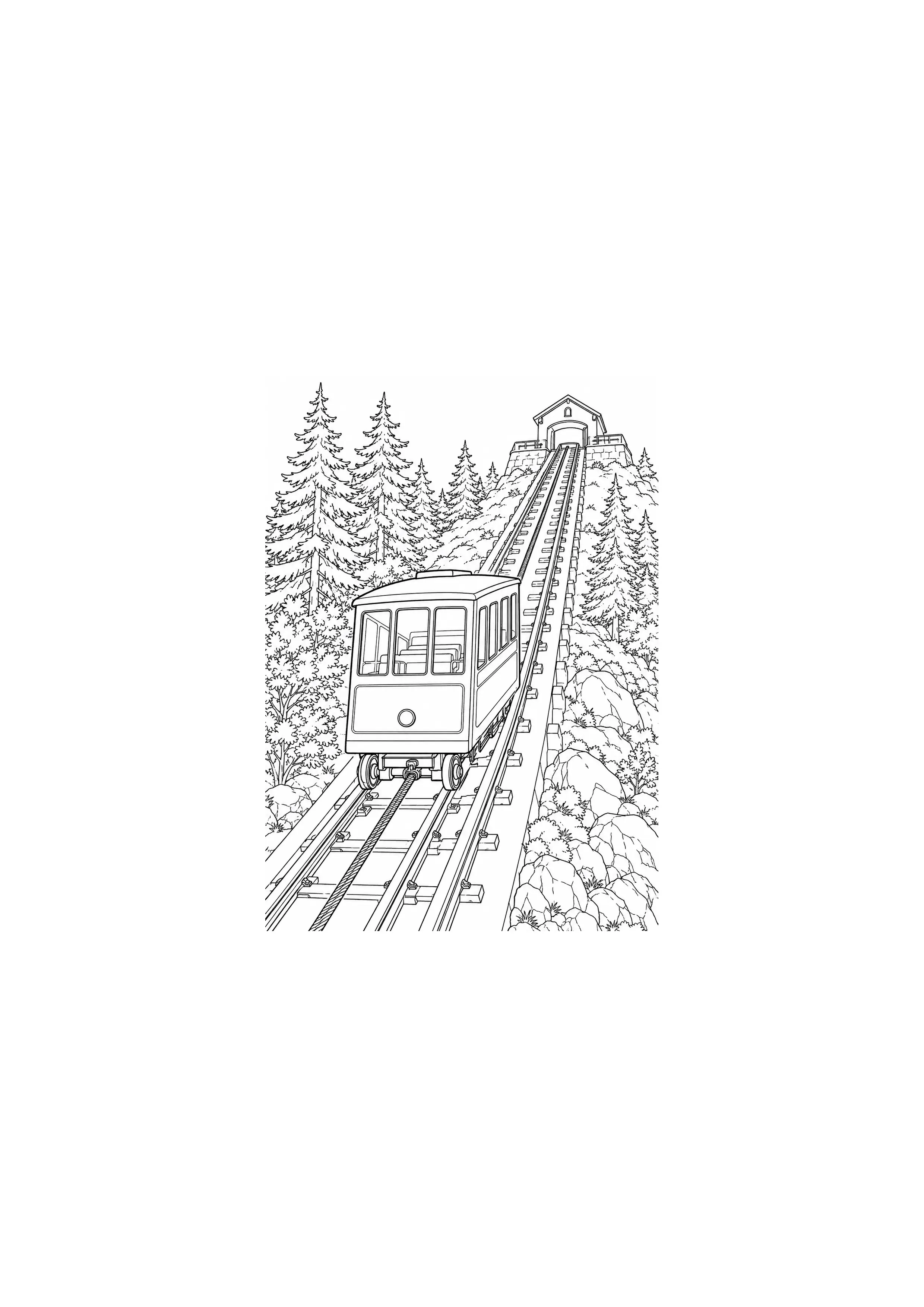 Coloriage Funiculaire à imprimer – dessin n°1
