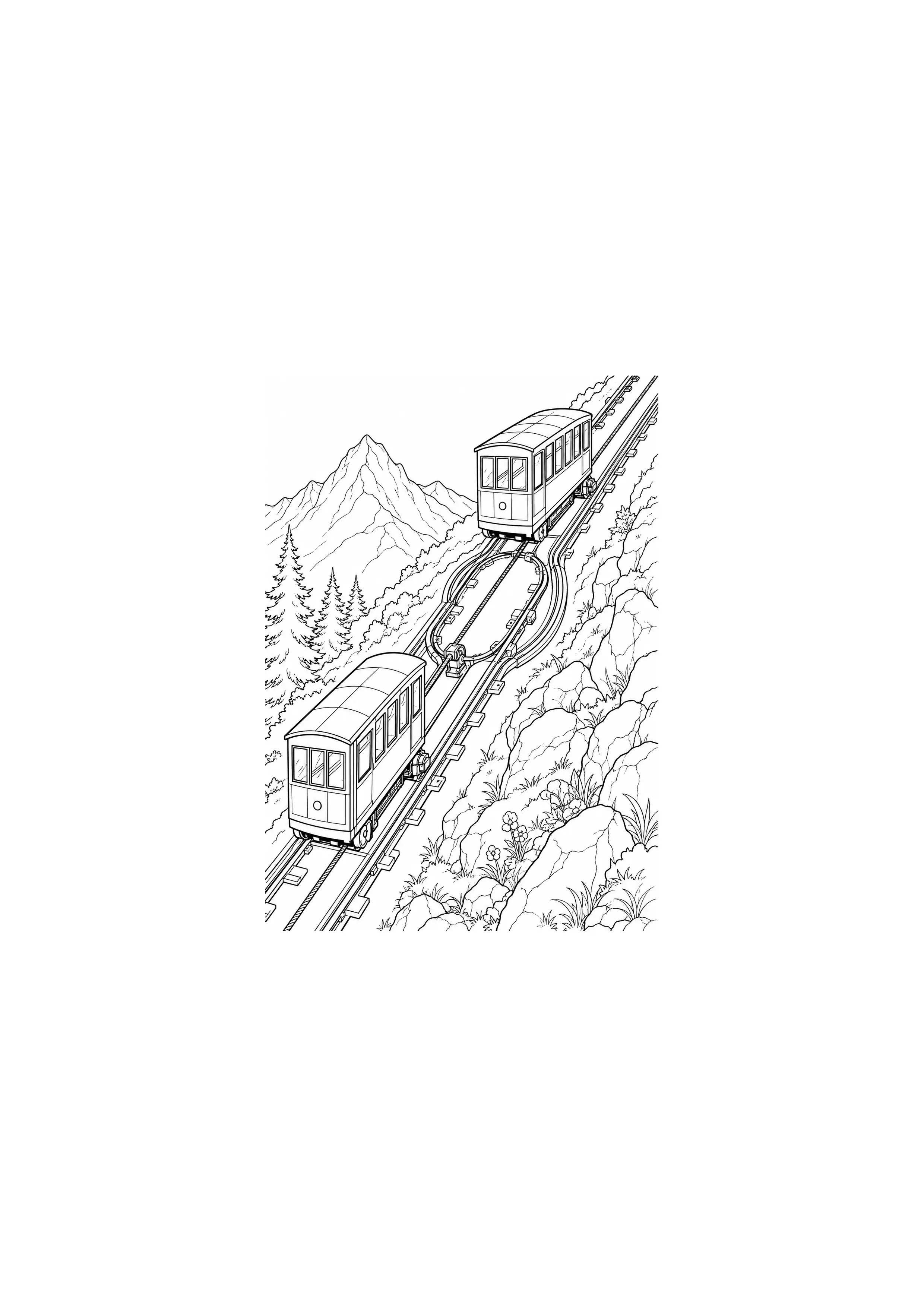 Coloriage Funiculaire à imprimer – dessin 2