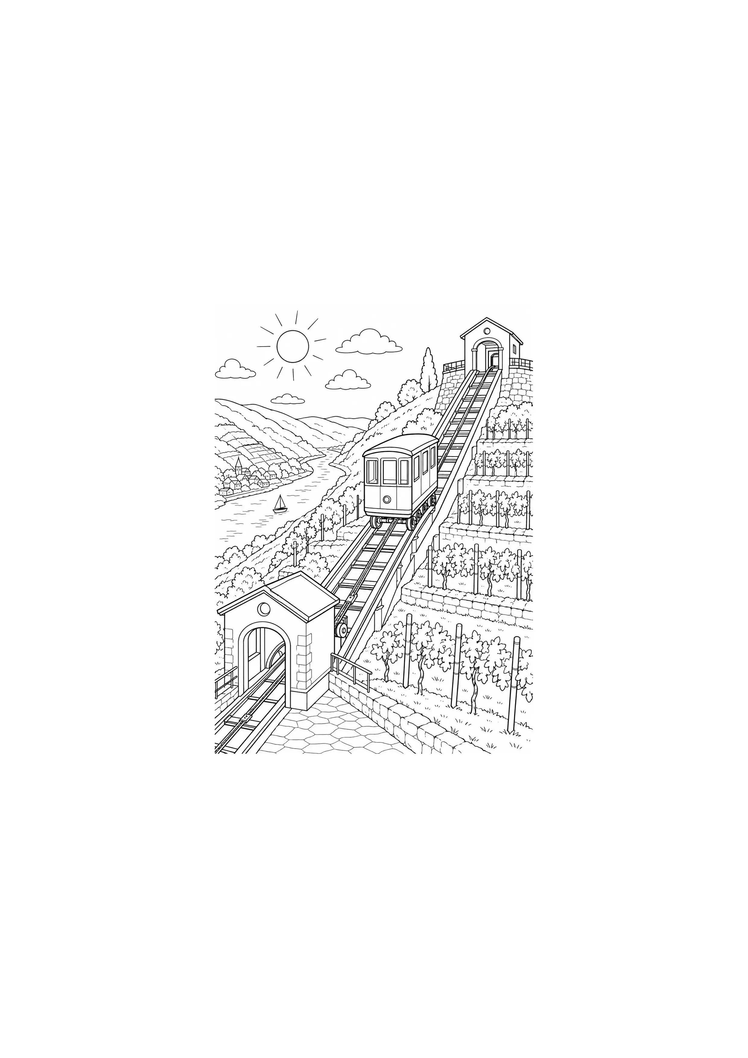 Coloriage Funiculaire à imprimer – dessin n°8