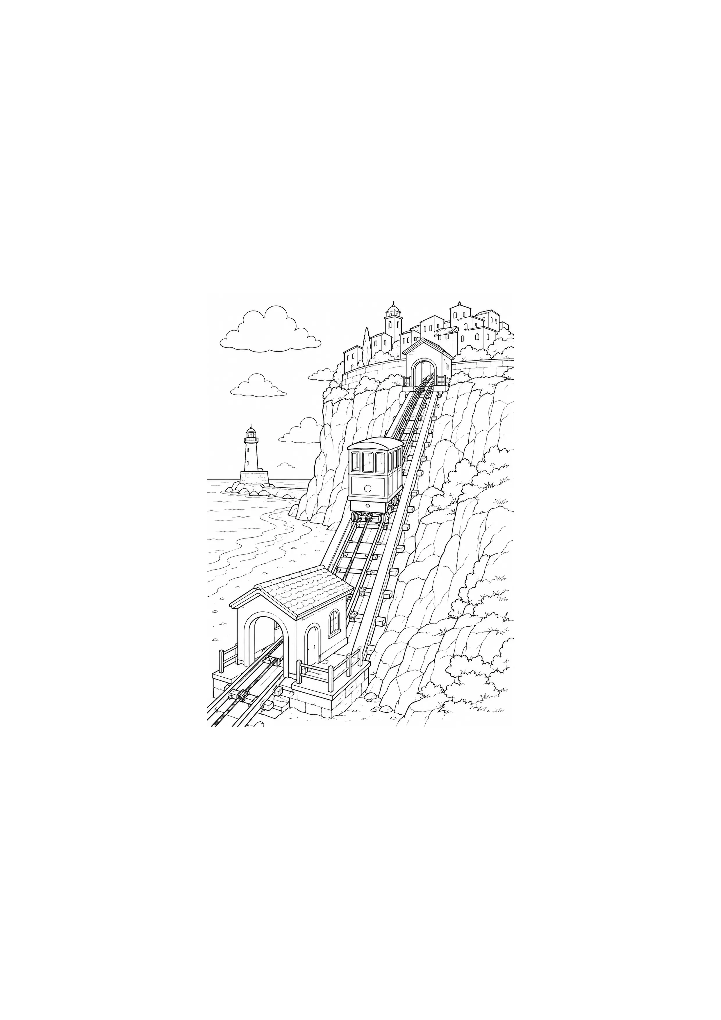 Coloriage Funiculaire à imprimer – dessin n°9