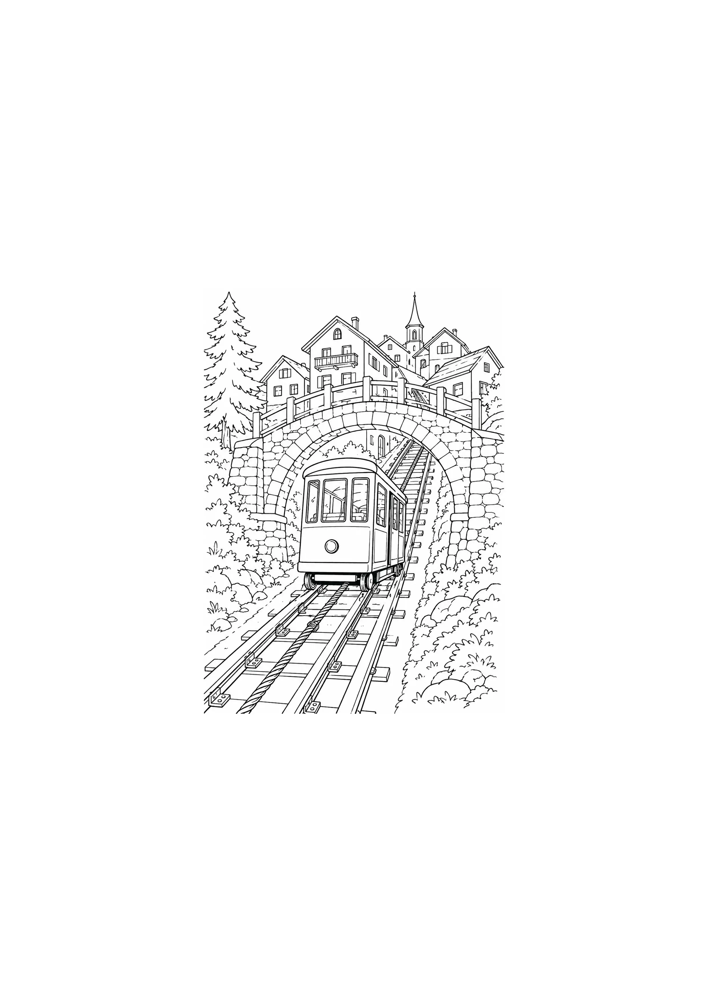 Coloriage Funiculaire à imprimer – dessin n°10